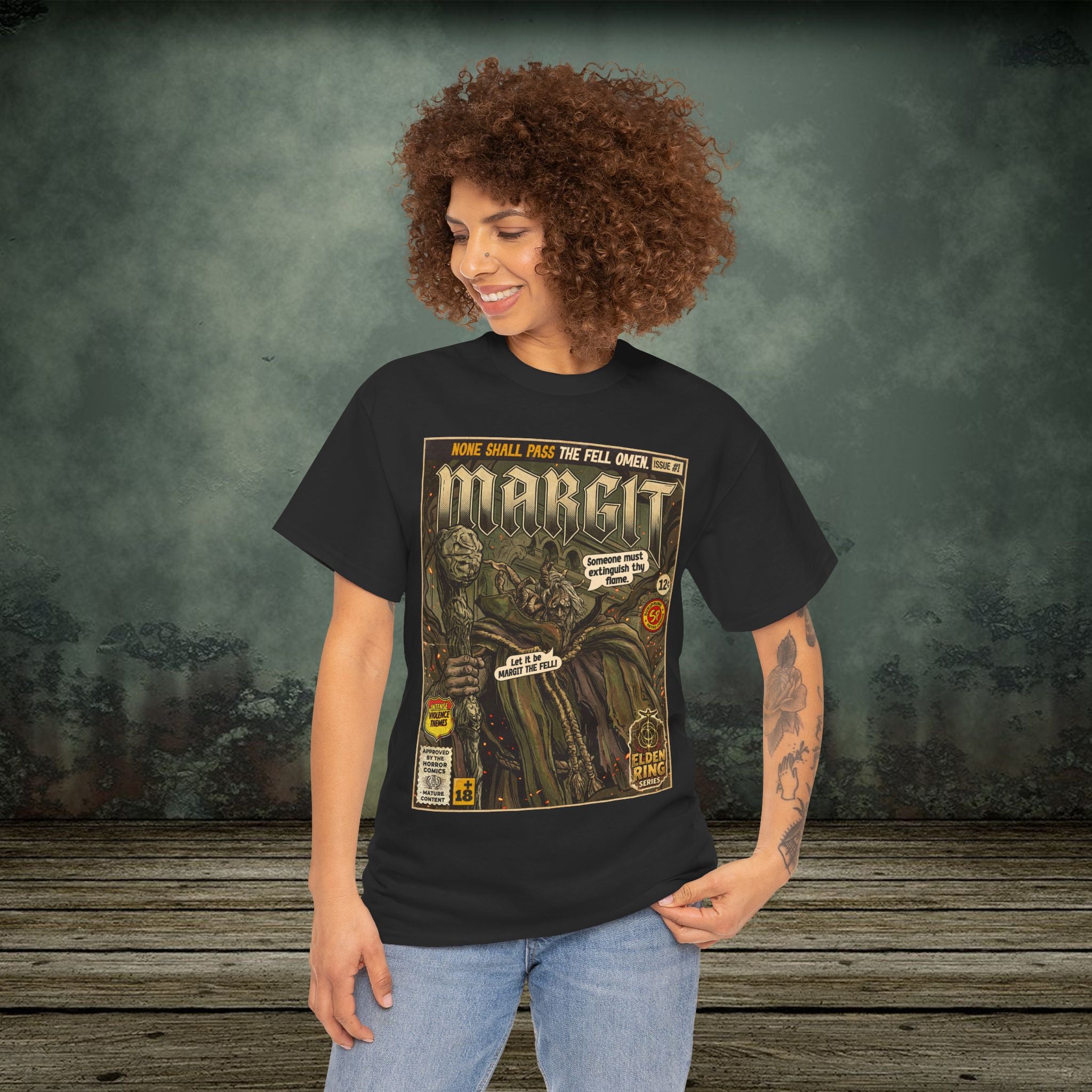 Margit Elden Ring Comic Art T-Shirt by SukiPrime