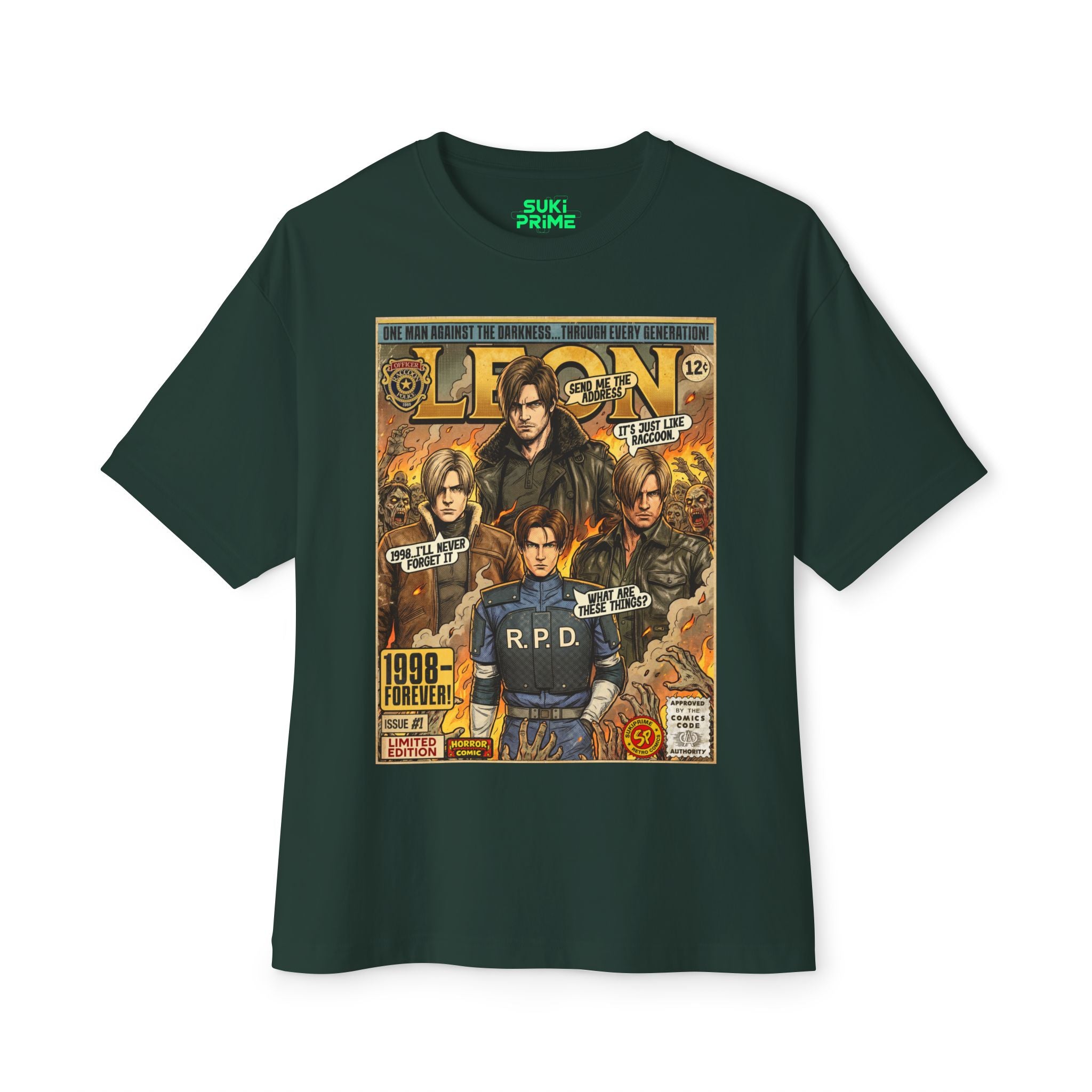 Resident Evil Leon Comic Art Oversized T-Shirt