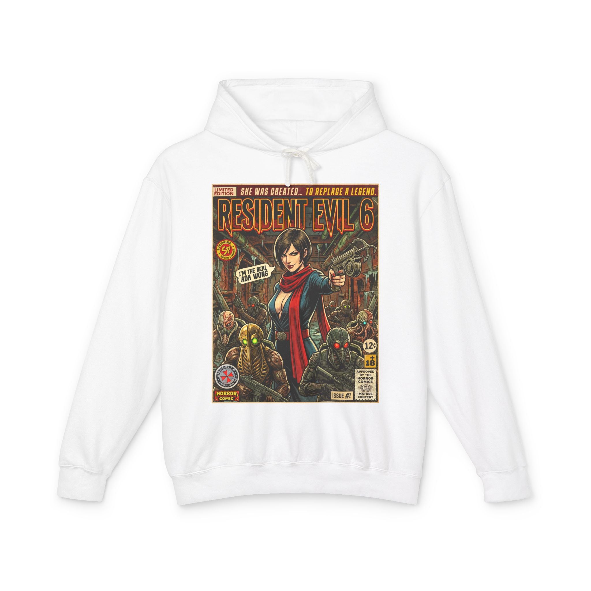 White Resident Evil 6 Comic Art Hoodie by SukiPrime