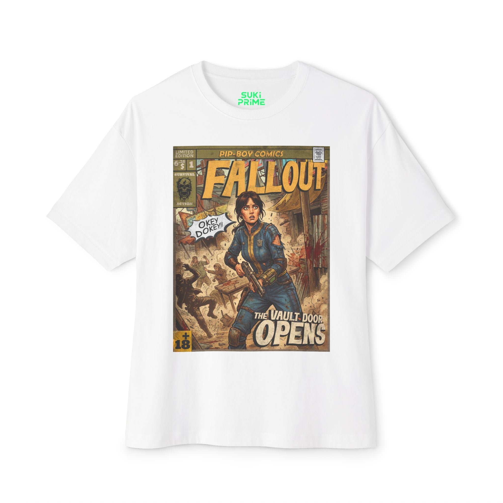 Fallout Comic Cover Oversized T‑Shirt