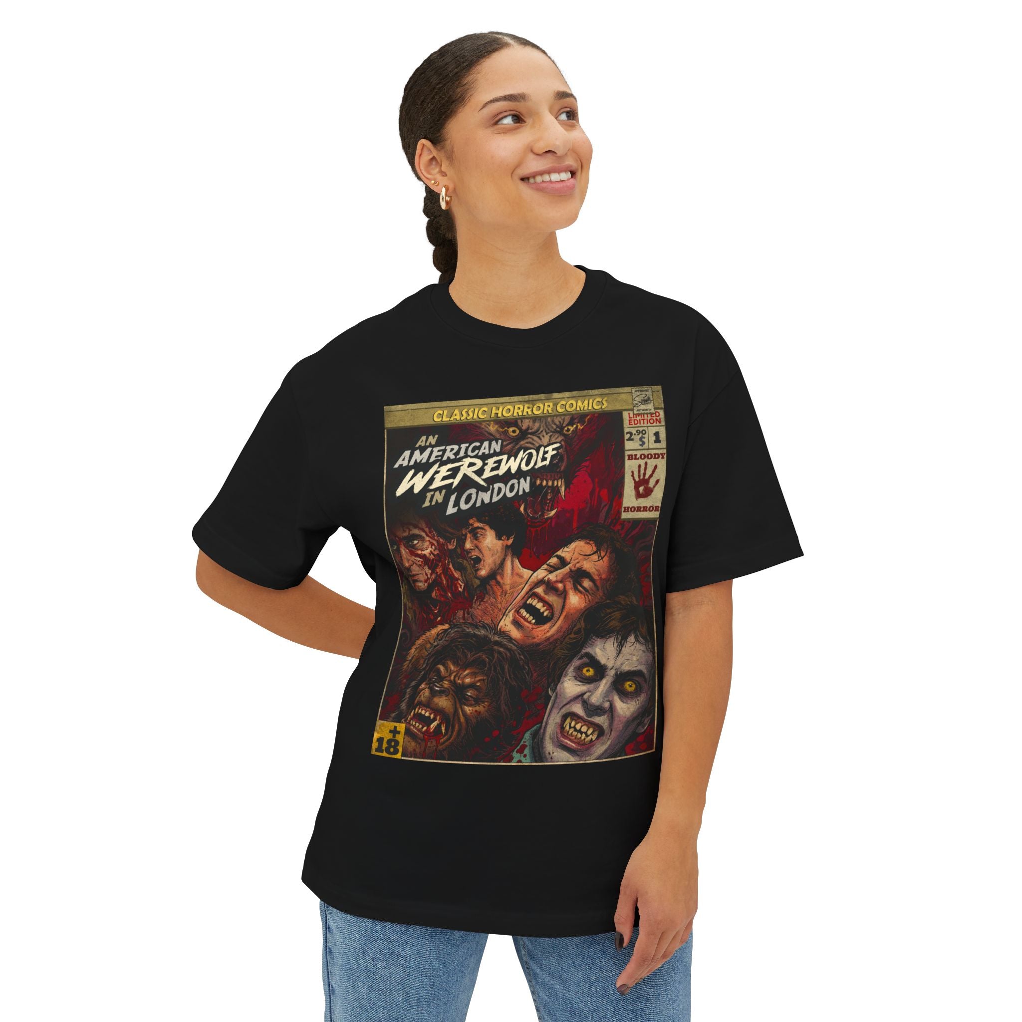 An American Werewolf in London Movie Comic Cover Oversized T-Shirt