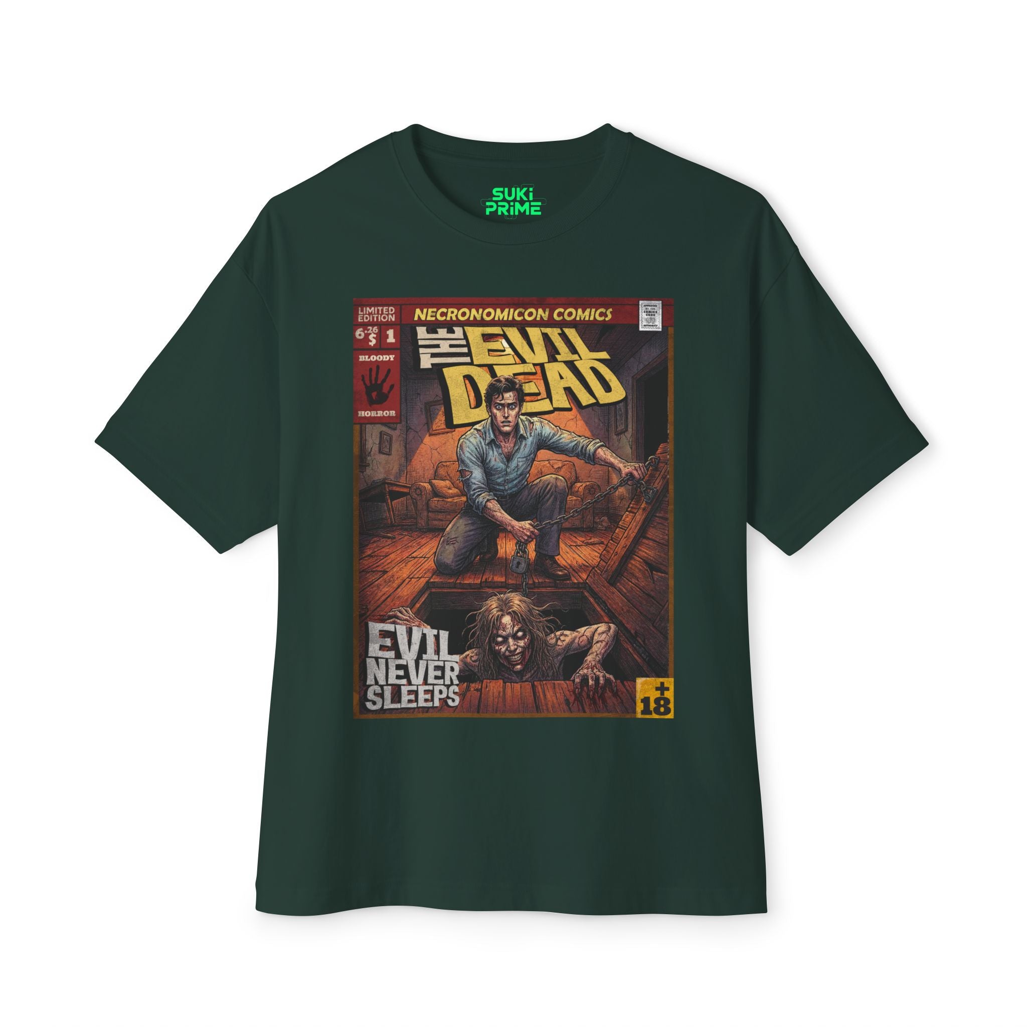 The Evil Dead Movie Comic Cover Oversized T-Shirt