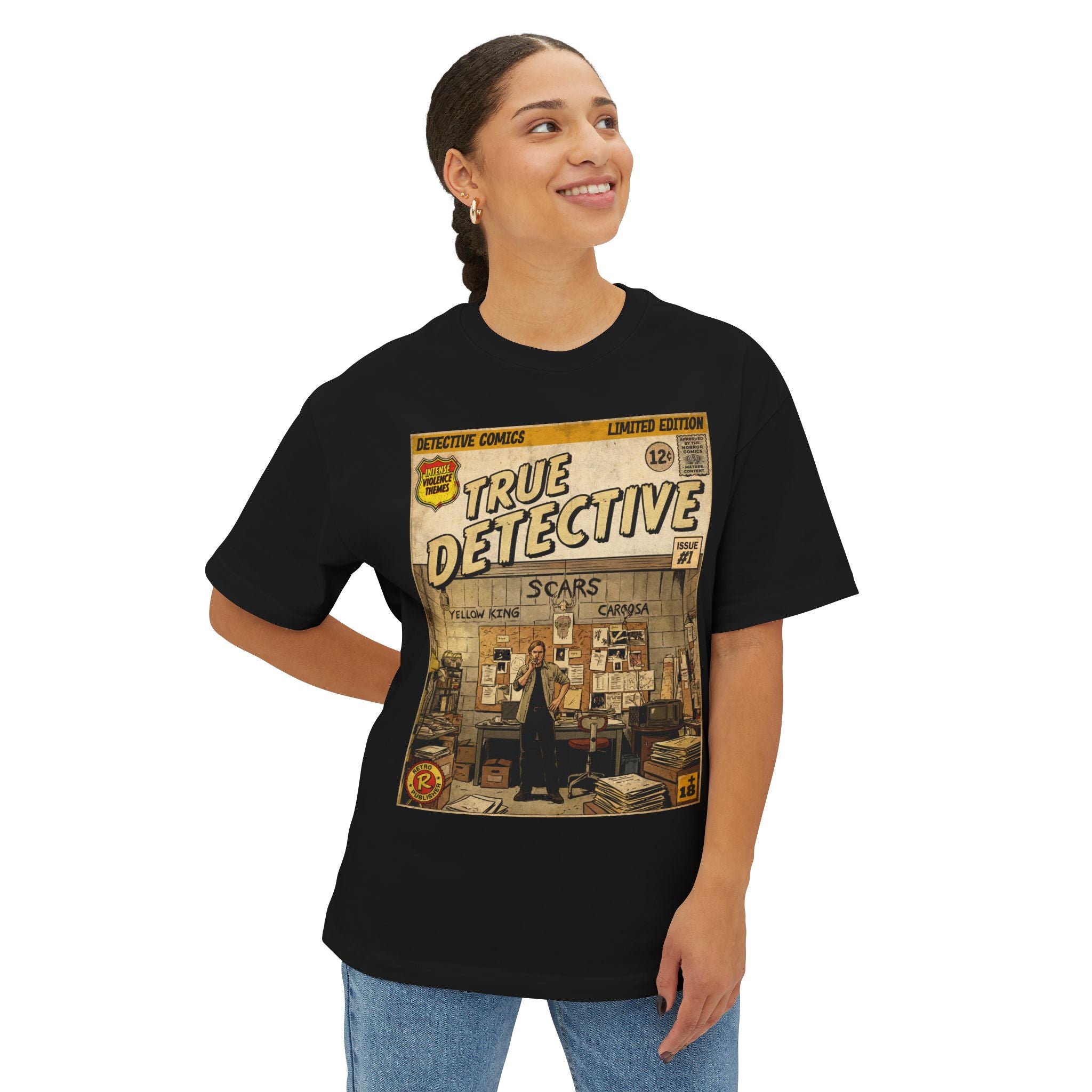 True Detective Comic Cover Oversized T‑Shirt