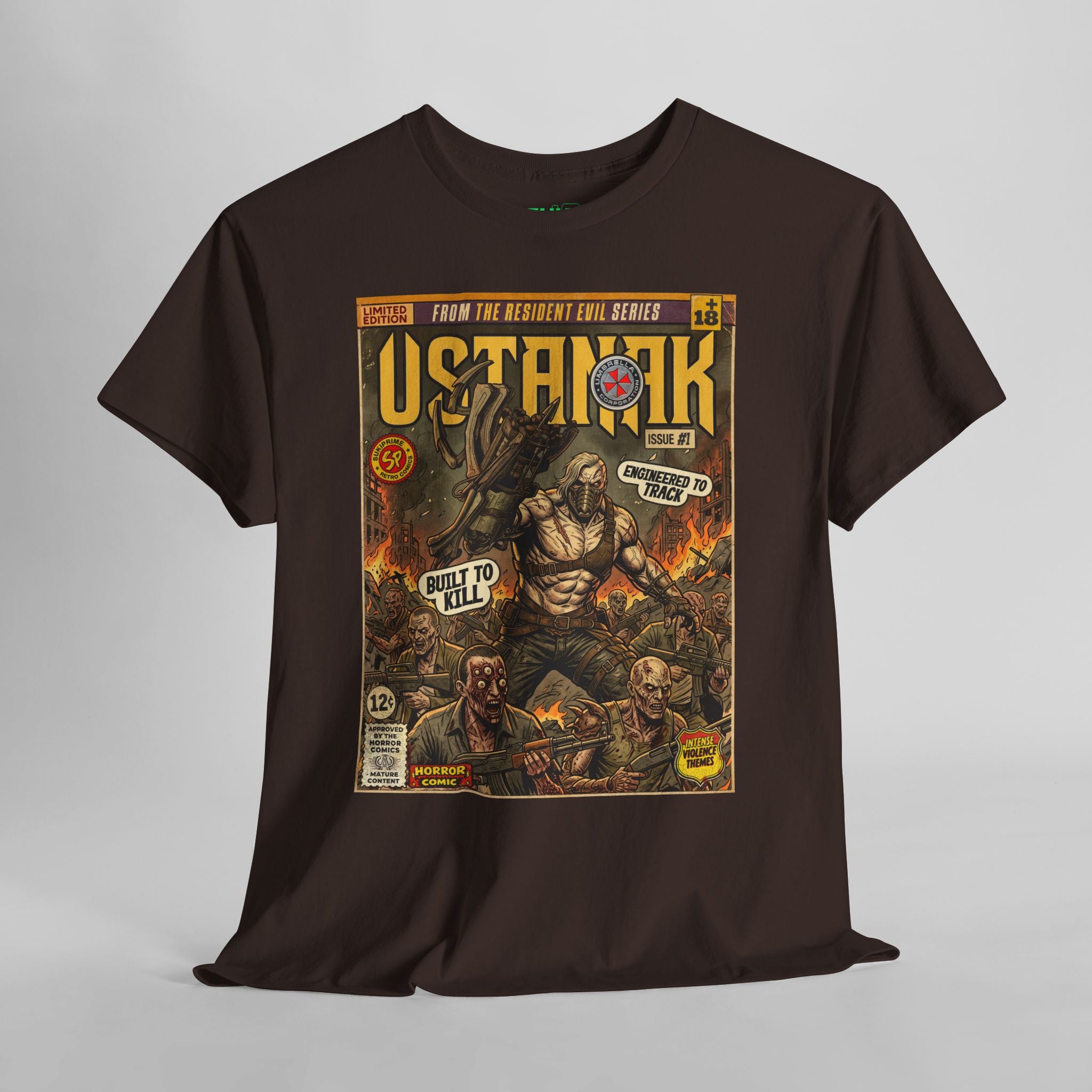 Dark Chocolate Resident Evil 6 Comic Art T-Shirt by SukiPrime