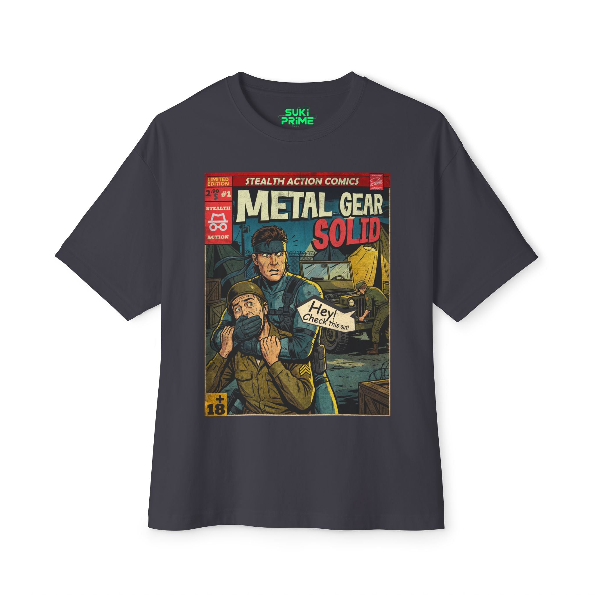 Metal Gear Solid Comic Cover Oversized T-Shirt