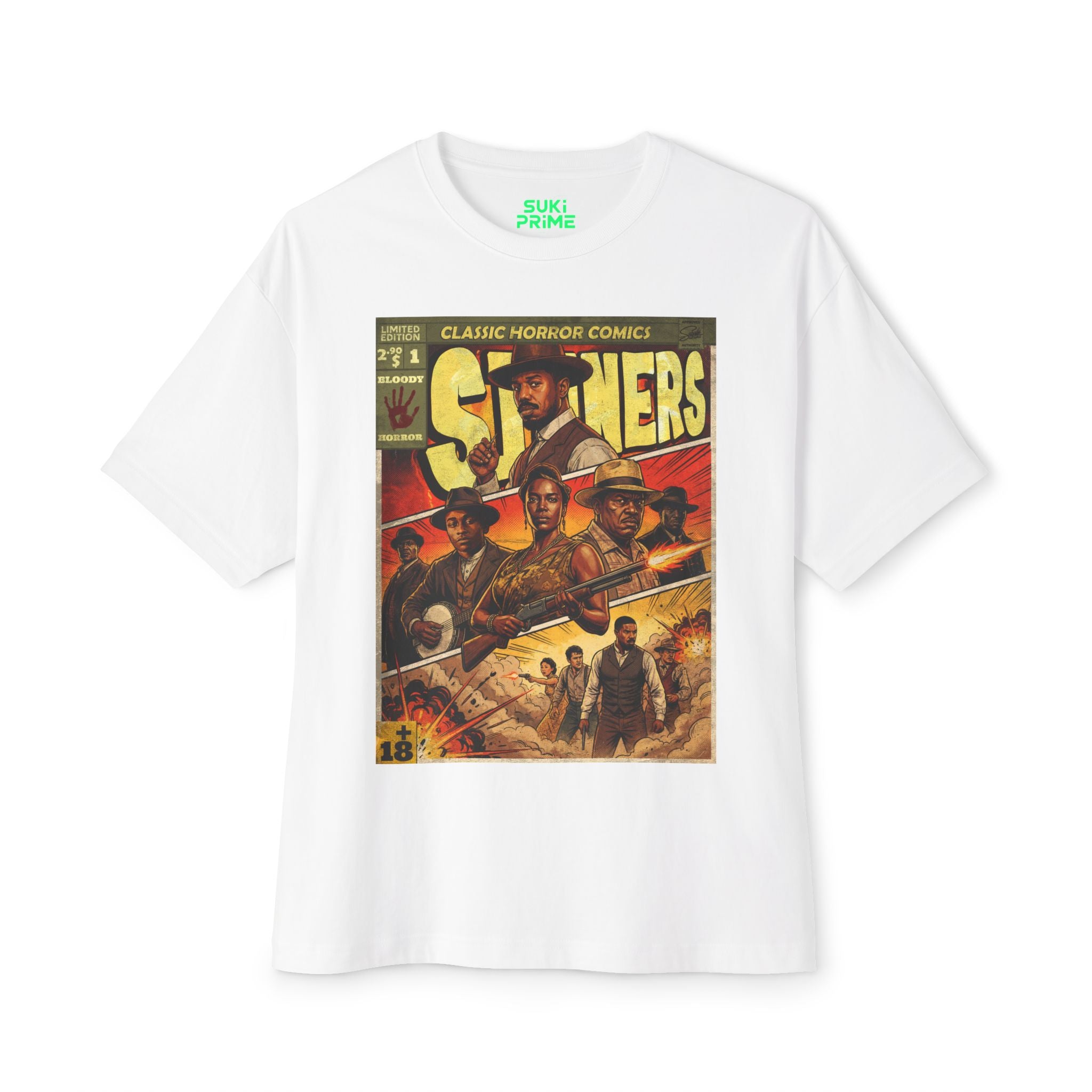 Sinners Movie Comic Cover Oversized T-Shirt