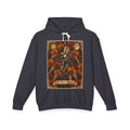 black hoodie with a tarot card design of resident evil revelations rachel foley featuring retro vintage comic cover art gaming hoodie designed by SukiPrime