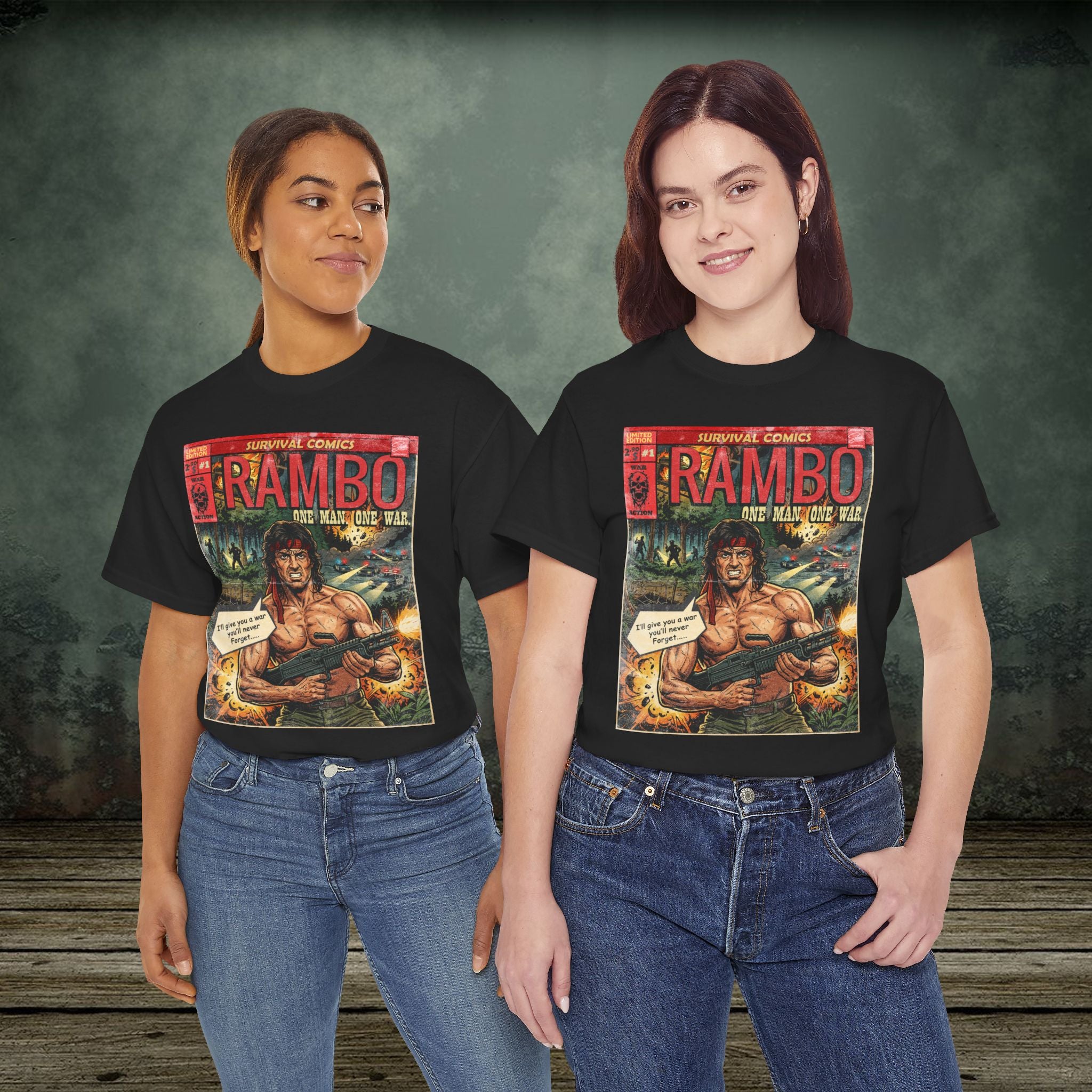 Rambo Vintage Retro Comic Cover T-Shirt