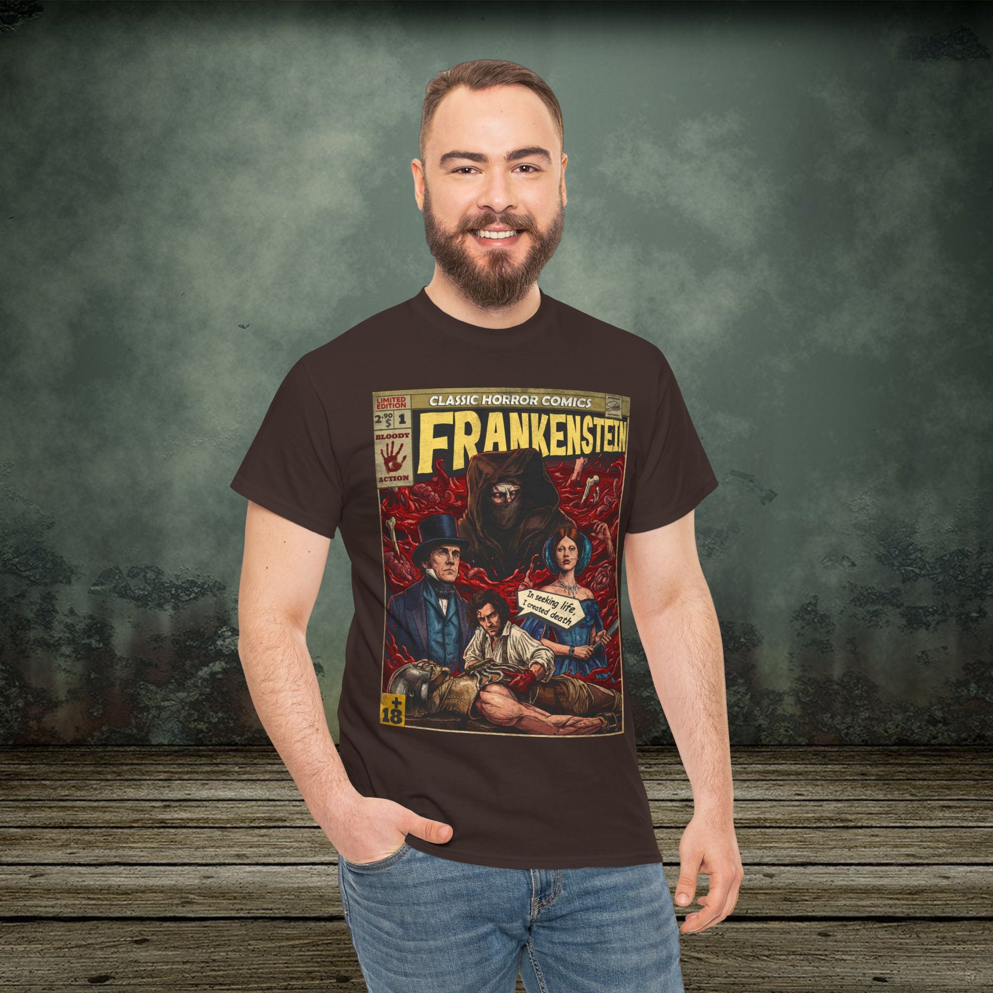 Frankenstein Vintage Retro Comic Cover T-Shirt