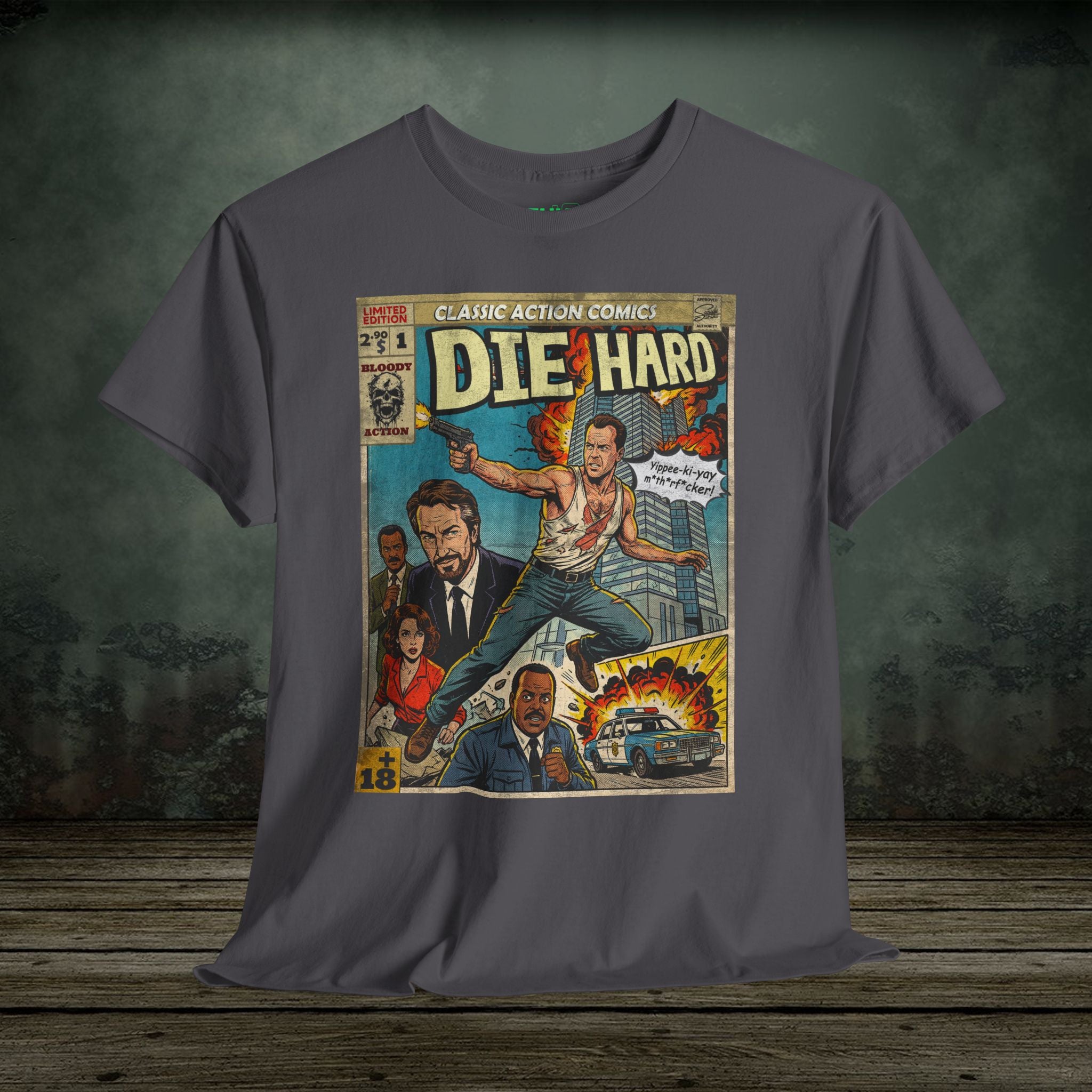 Die Hard Comic Retro Classic Vintage Movie T-Shirt