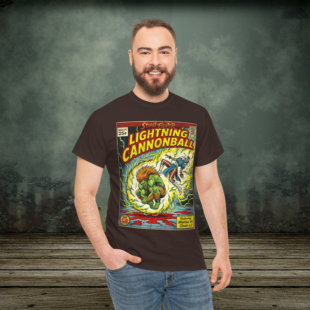 Street Fighter | Lightning Cannonball | Vintage Retro Gaming T-Shirt