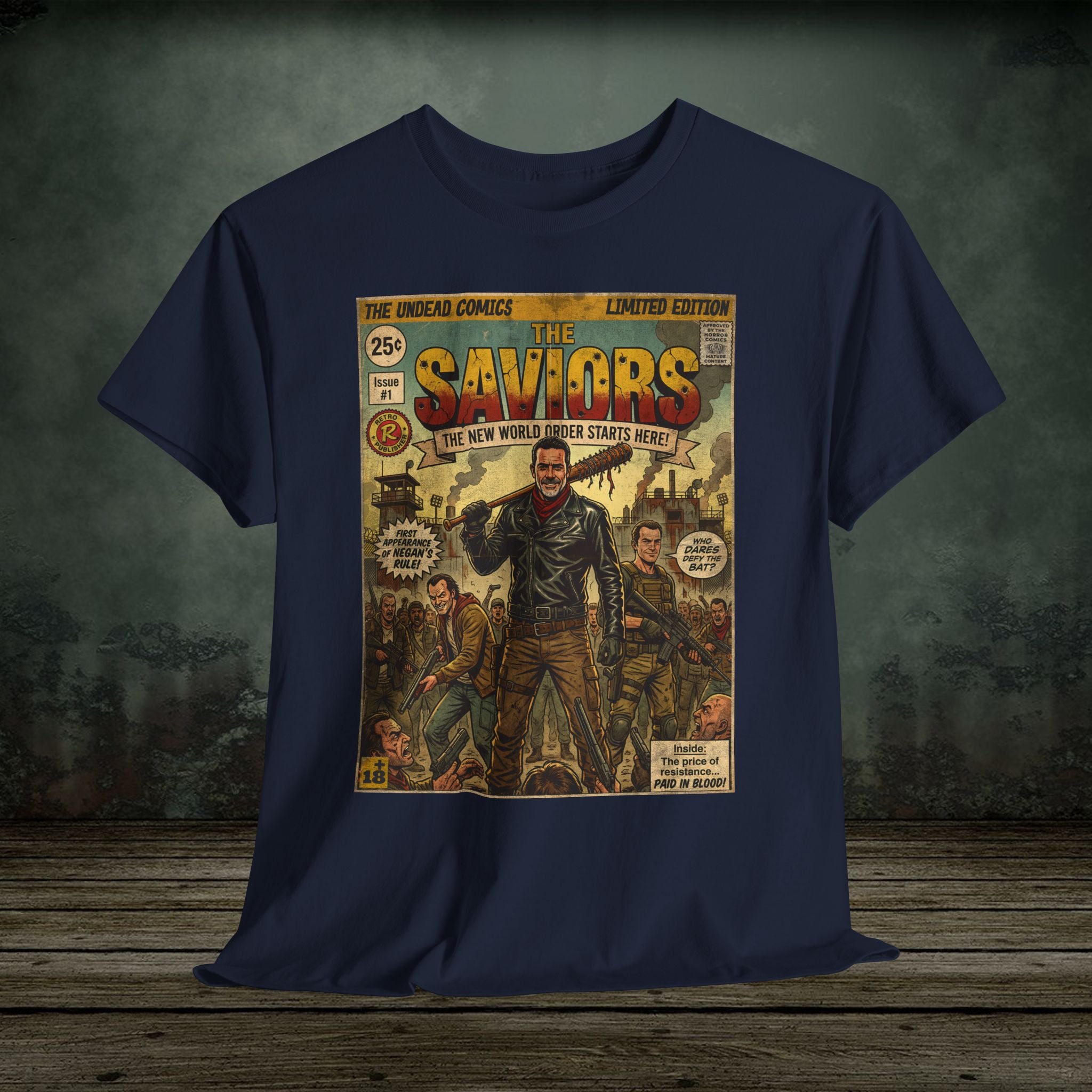 Retro Walking Dead TV Series Comic Art T-Shirt by SukiPrime