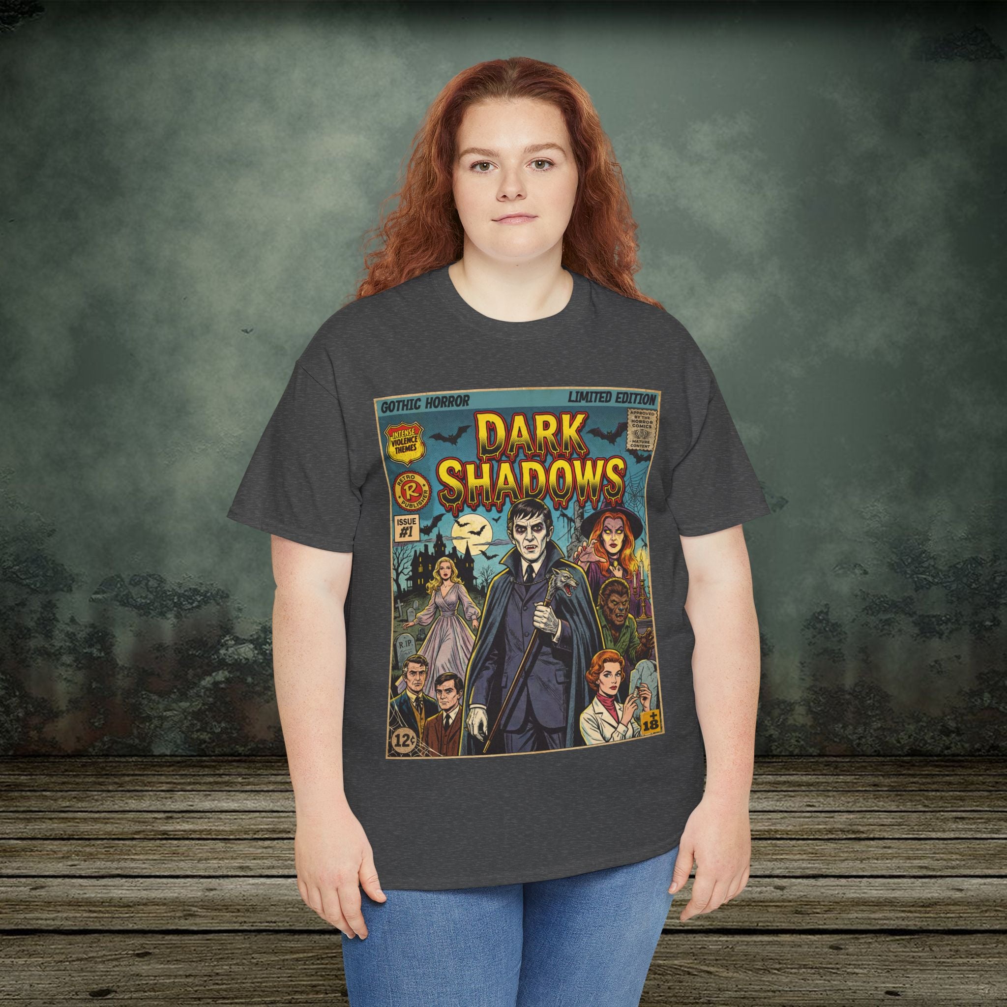 Dark Shadows Classic Horror Movie Comic Art T-Shirt