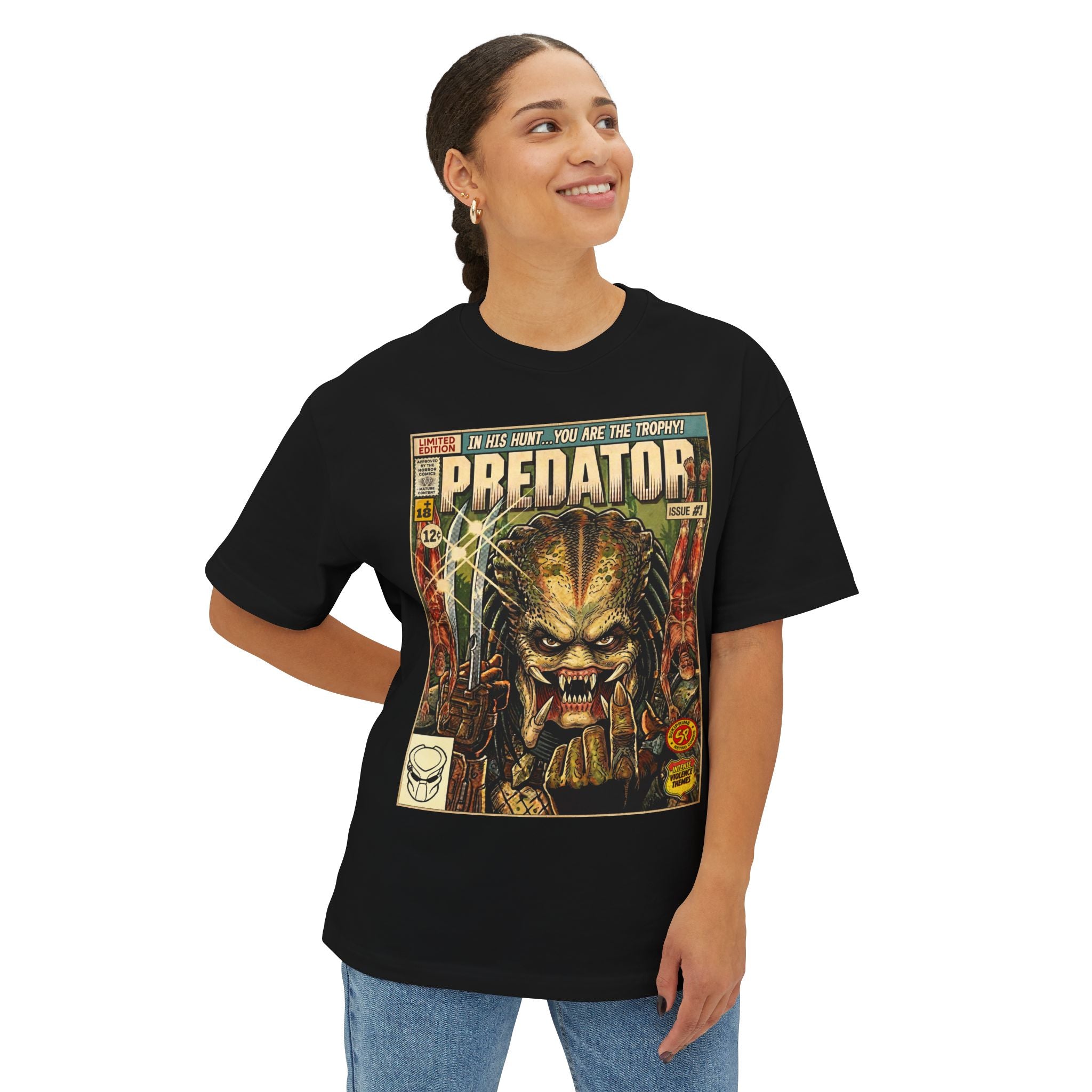 Predator Comic Art Oversized T-Shirt