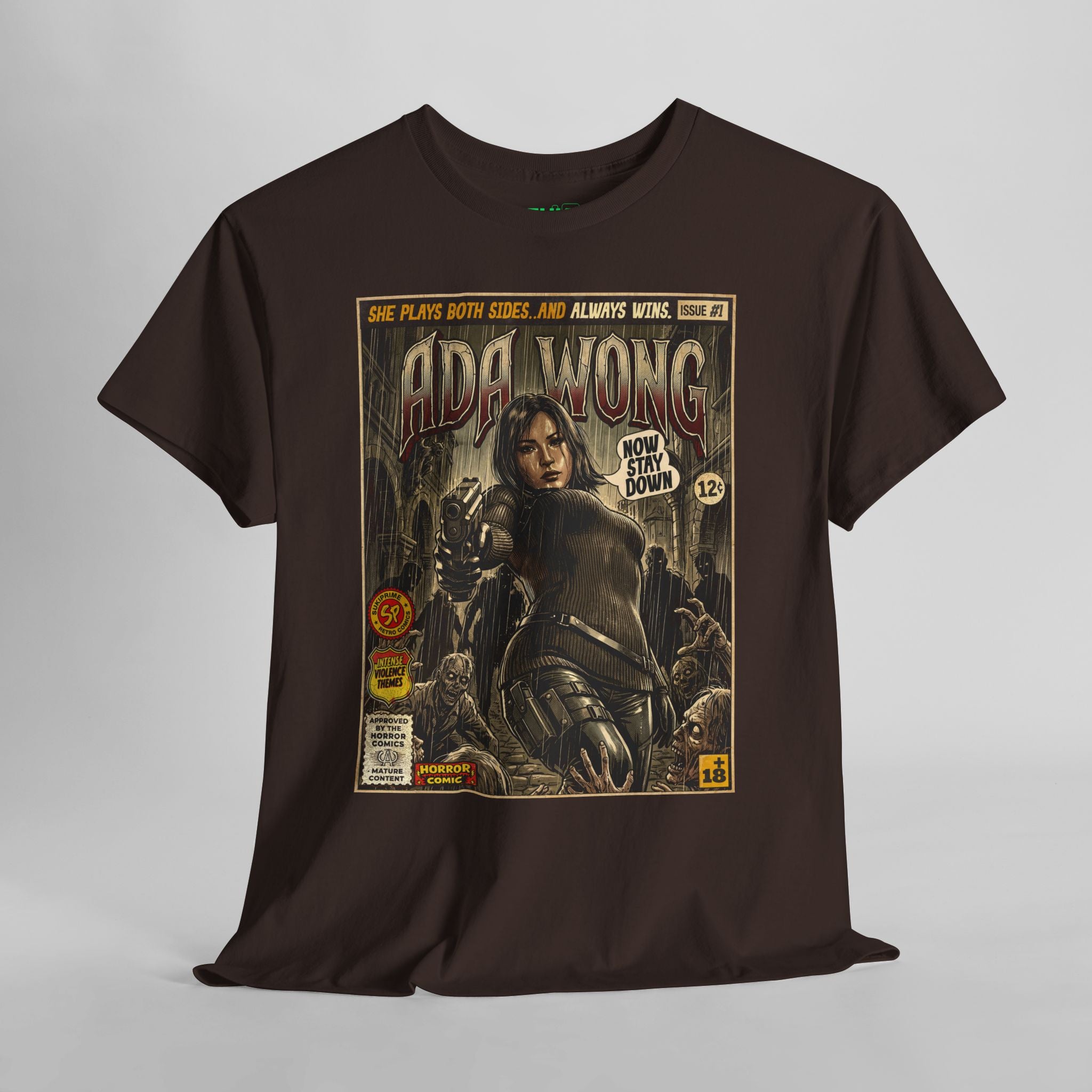 Dark Chocolate Resident Evil Ada Wong Comic Art T-Shirt by SukiPrime  