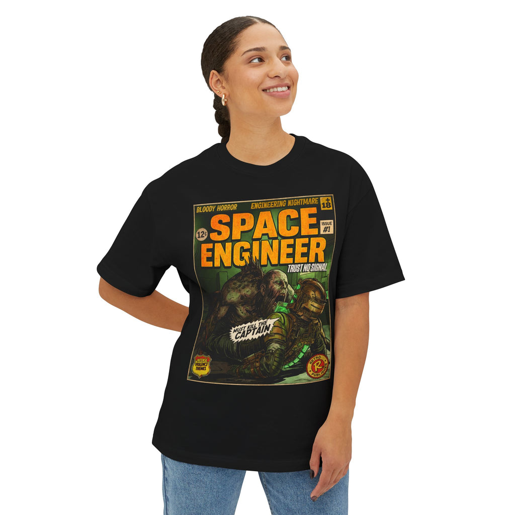 Space Engineer Comic Cover Oversized T-Shirt
