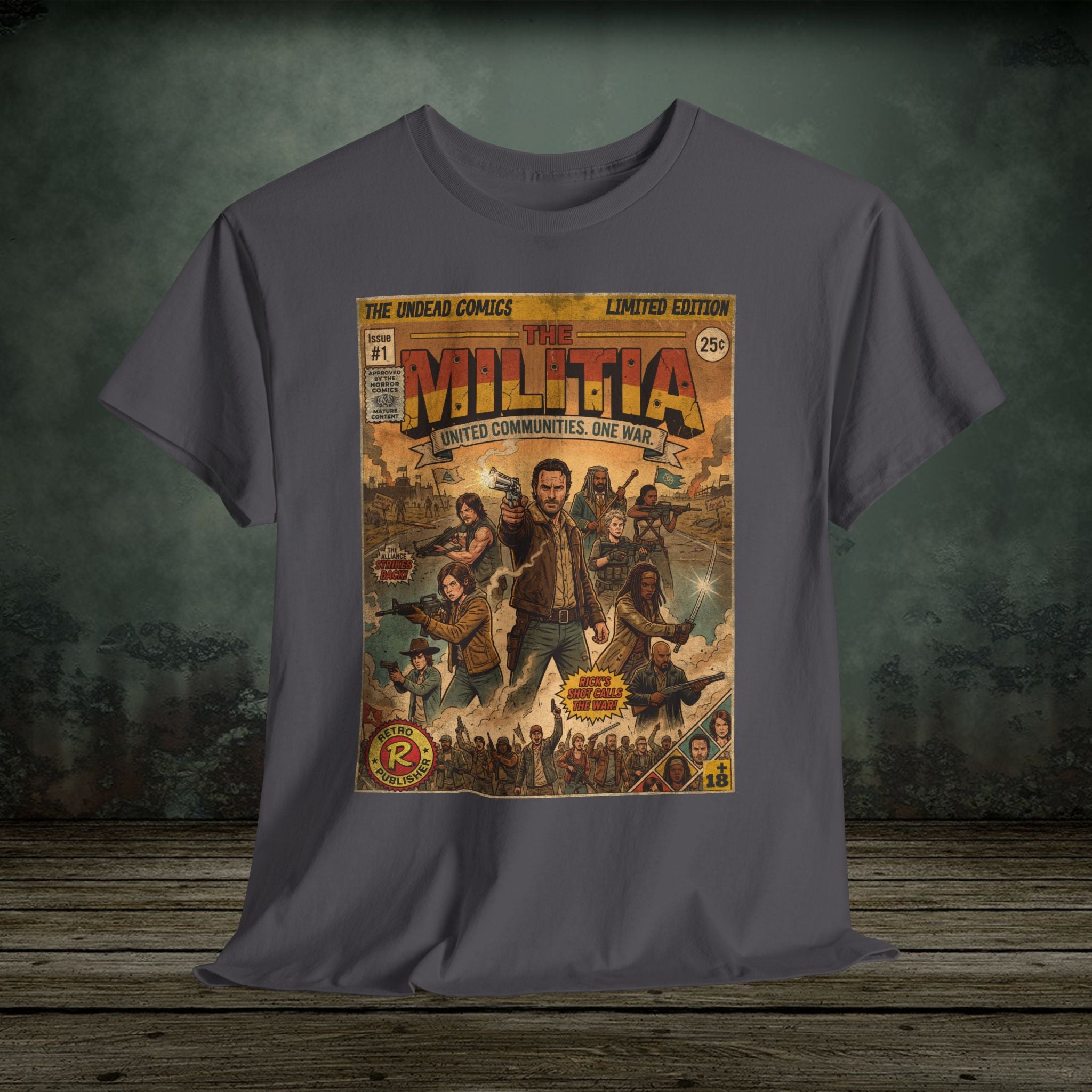 Retro Walking Dead TV Series Comic Art T-Shirt by SukiPrime