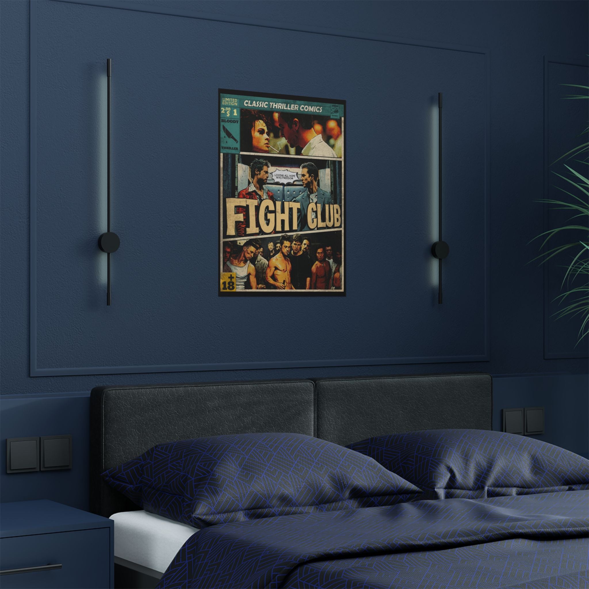 Fight Club Movie Comic Satin Poster (300gsm) 18″ x 24″ (Vertical)