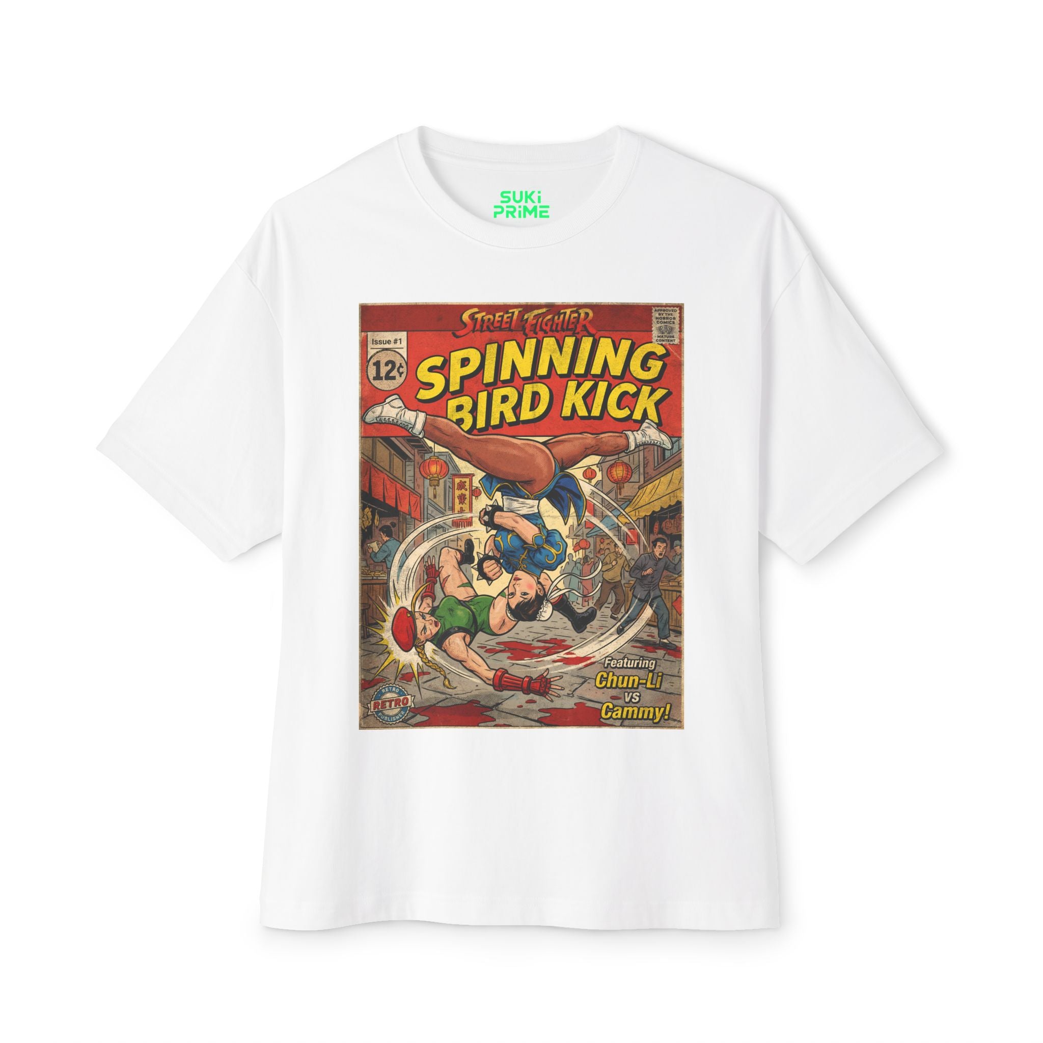 Chun-Li Street Fighter Comic Cover Oversized T-Shirt