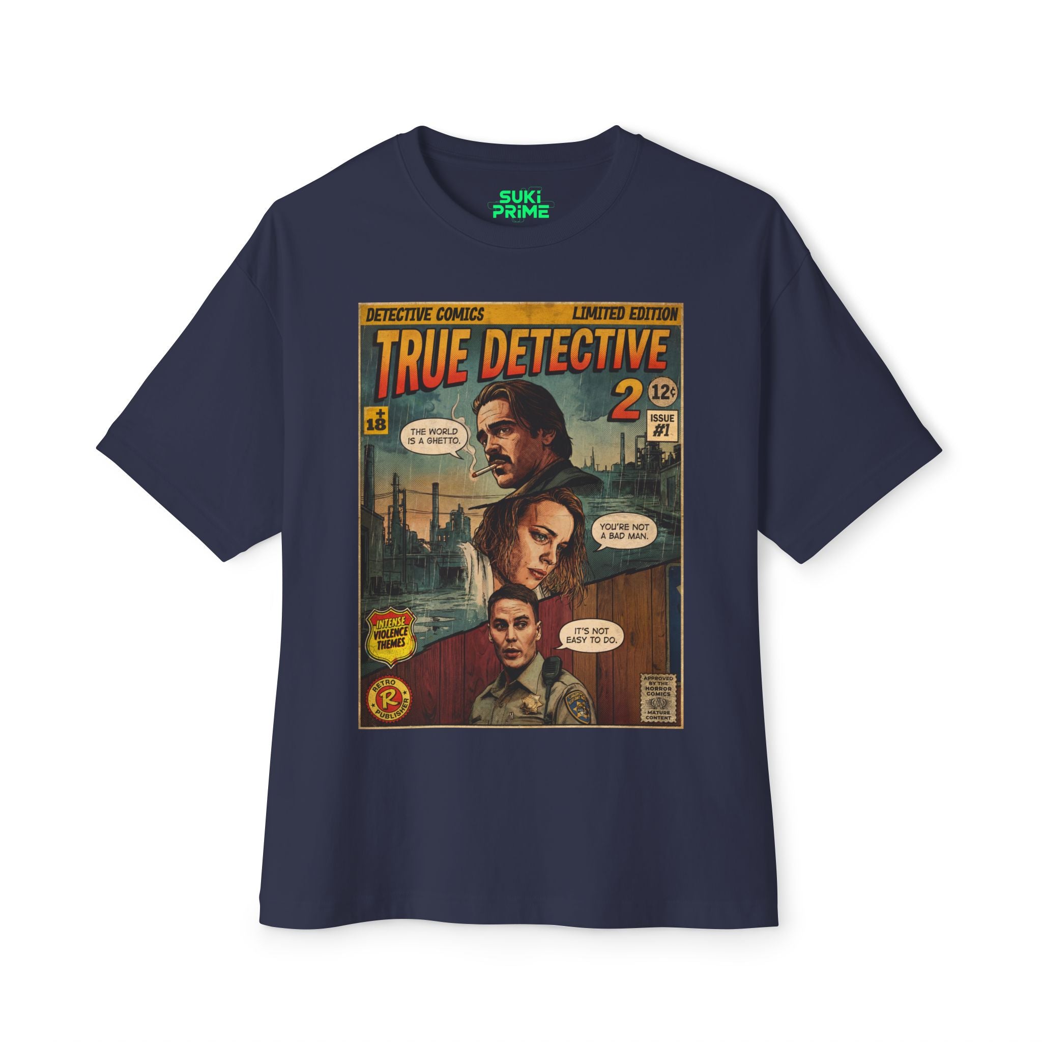 True Detective 2 Comic Cover Oversized T‑Shirt