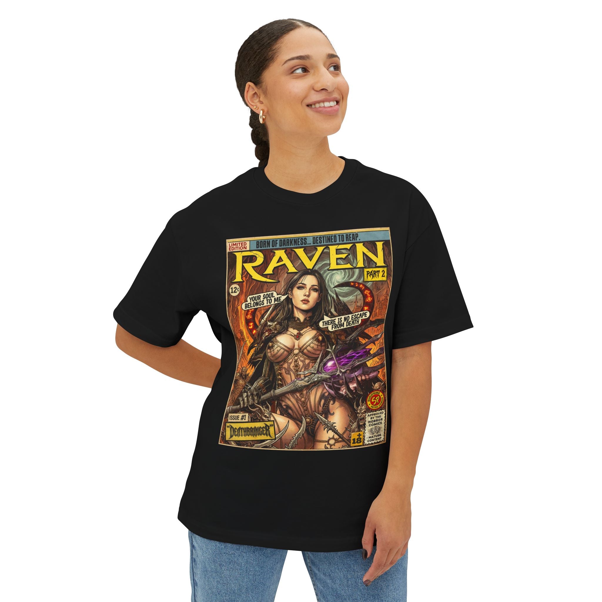 Raven 2 Deathbringer Comic Art Oversized T-Shirt