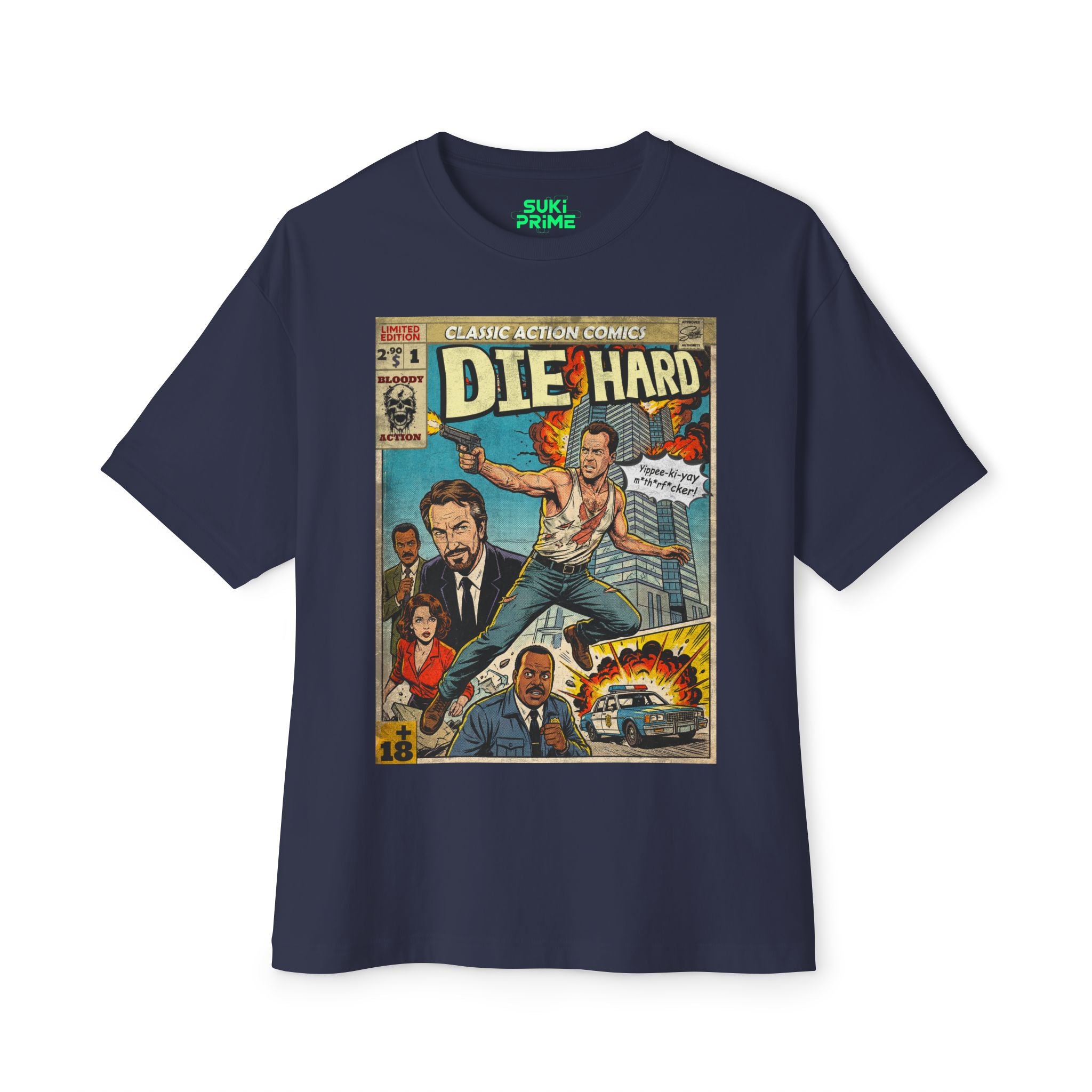 Die Hard Movie Comic Cover Oversized T-Shirt