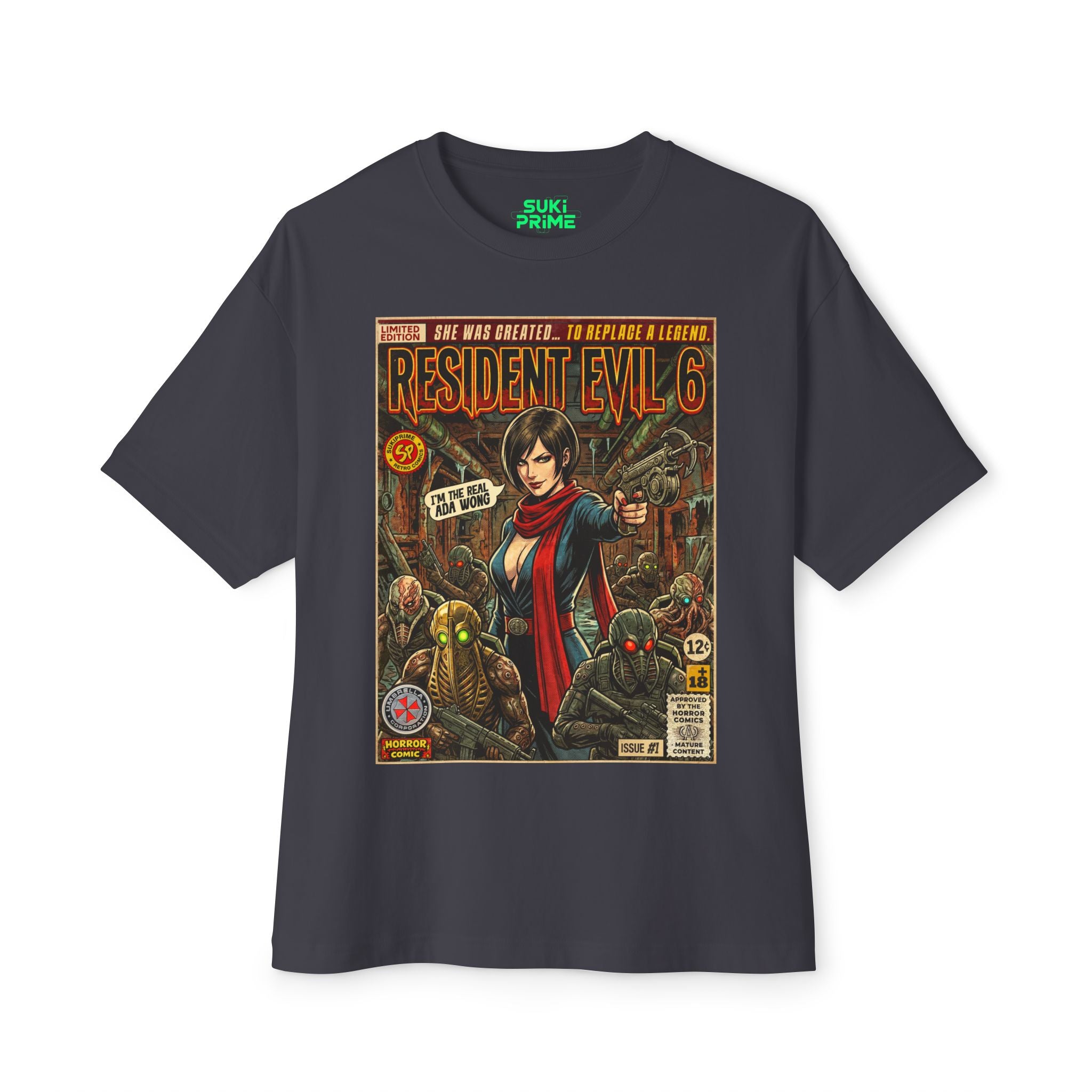 Brown Resident Evil 6 Comic Art Oversized T-Shirt