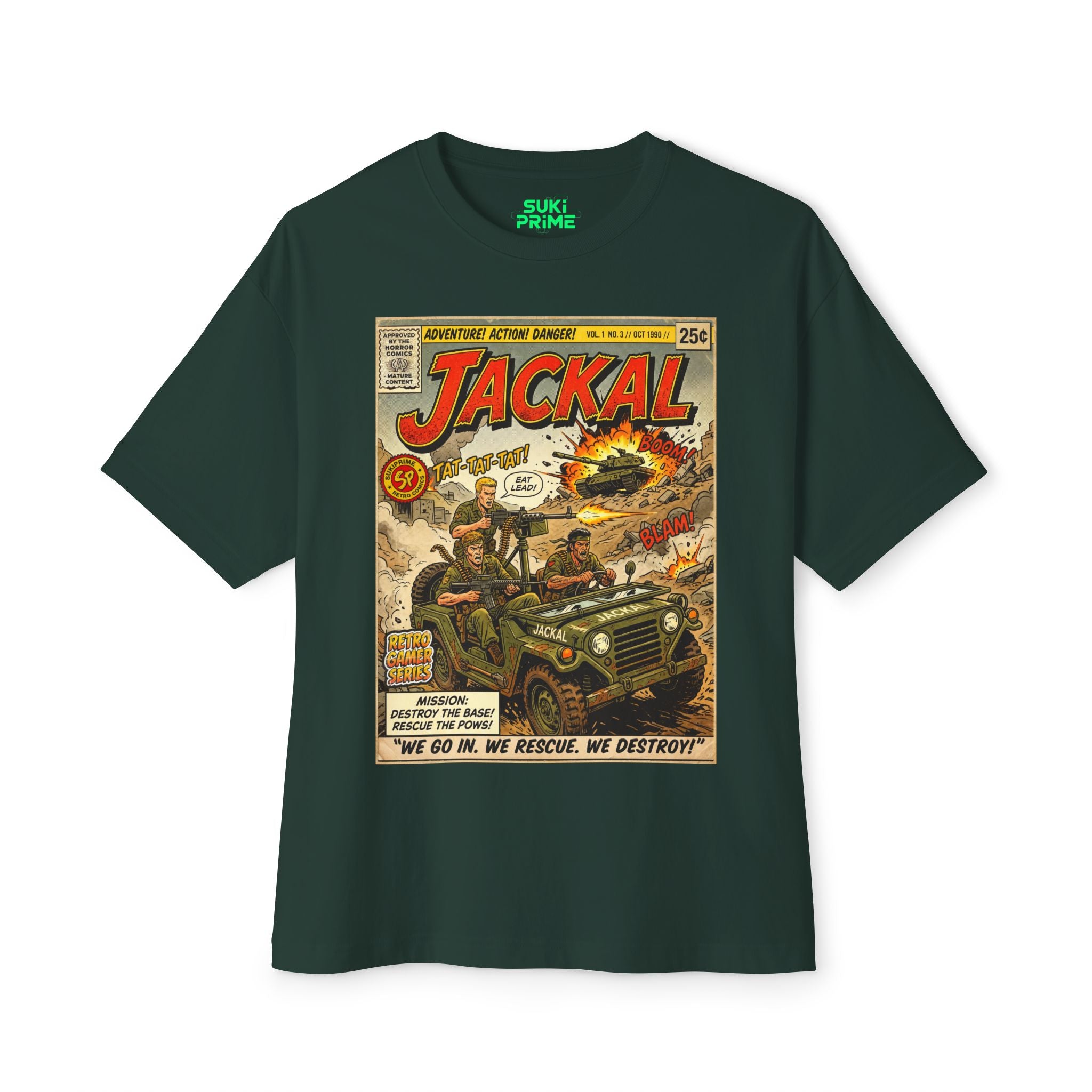 Green Jackal Comic Art Oversized T-Shirt by Suki prime
