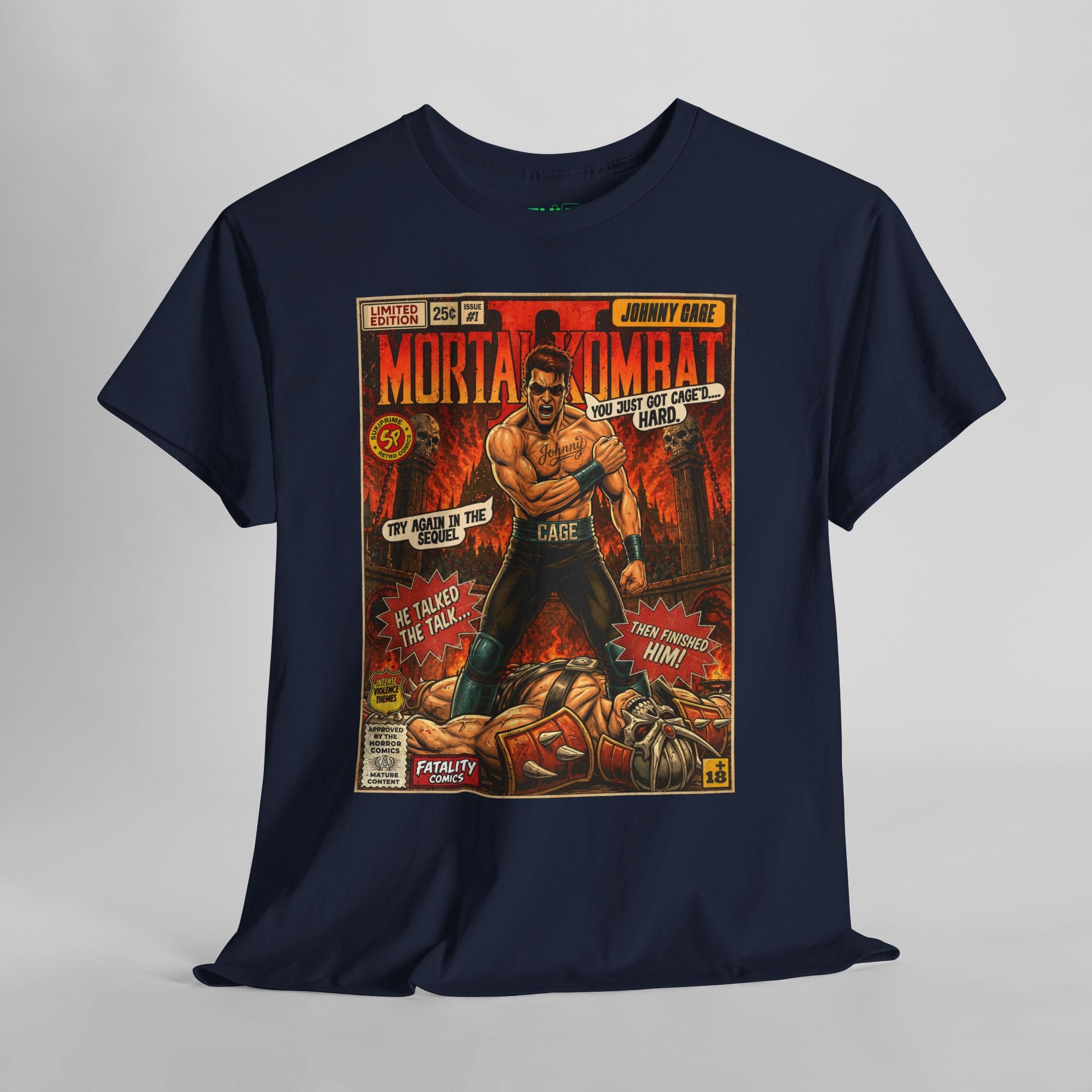 Mortal Kombat 2 Johnny Cage Comic Art T-Shirt