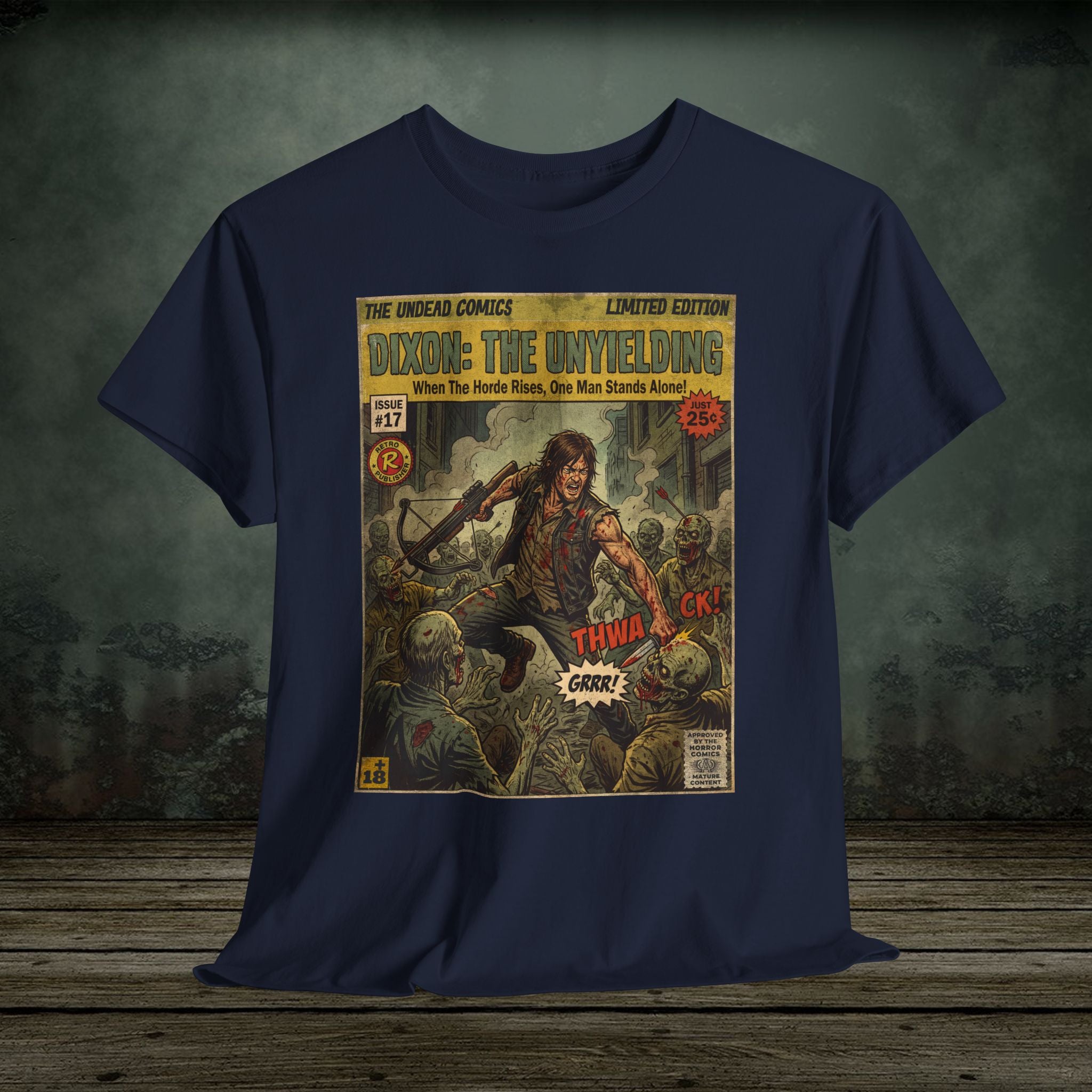 Retro Walking Dead TV Series Comic Art T-Shirt by SukiPrime