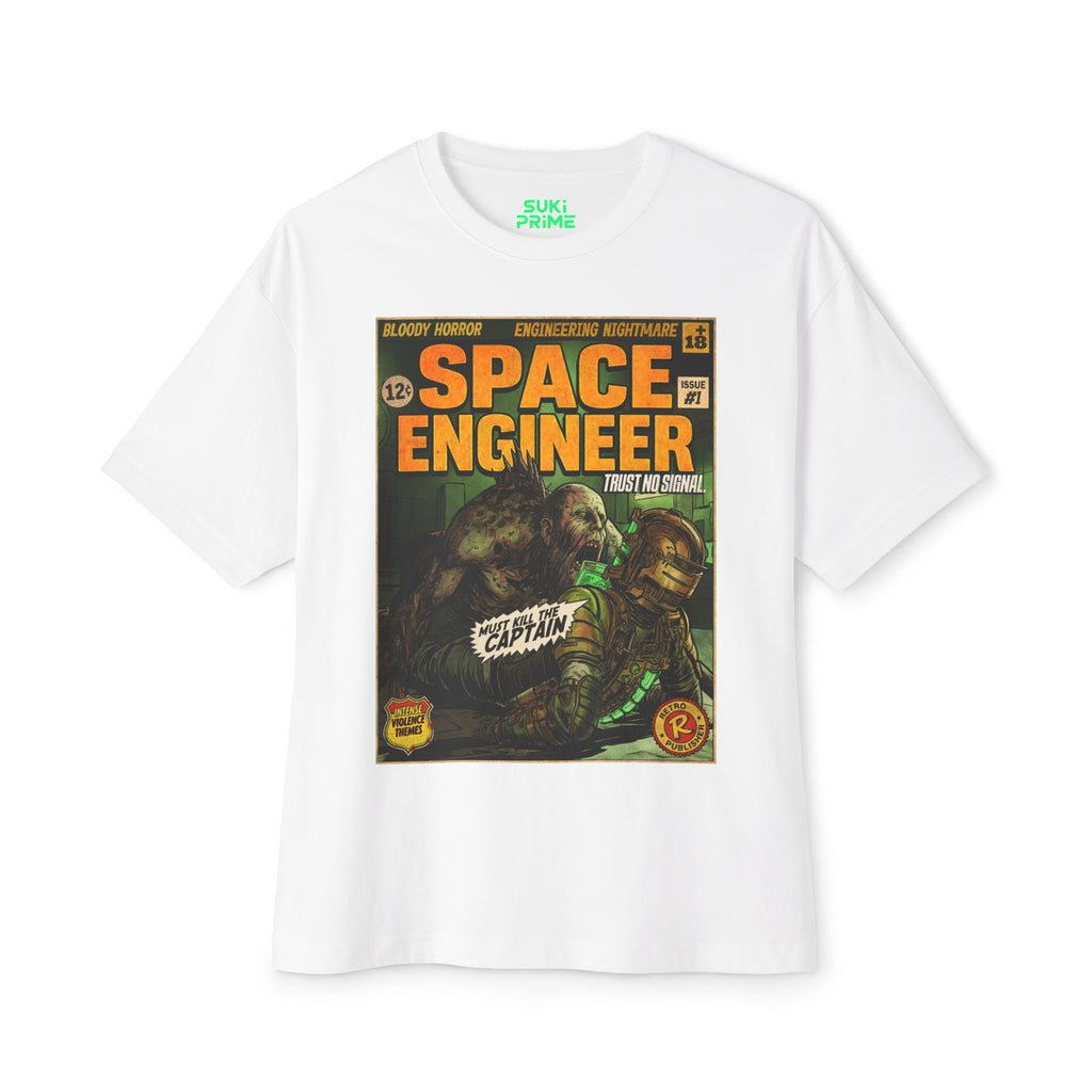 Space Engineer Comic Cover Oversized T-Shirt