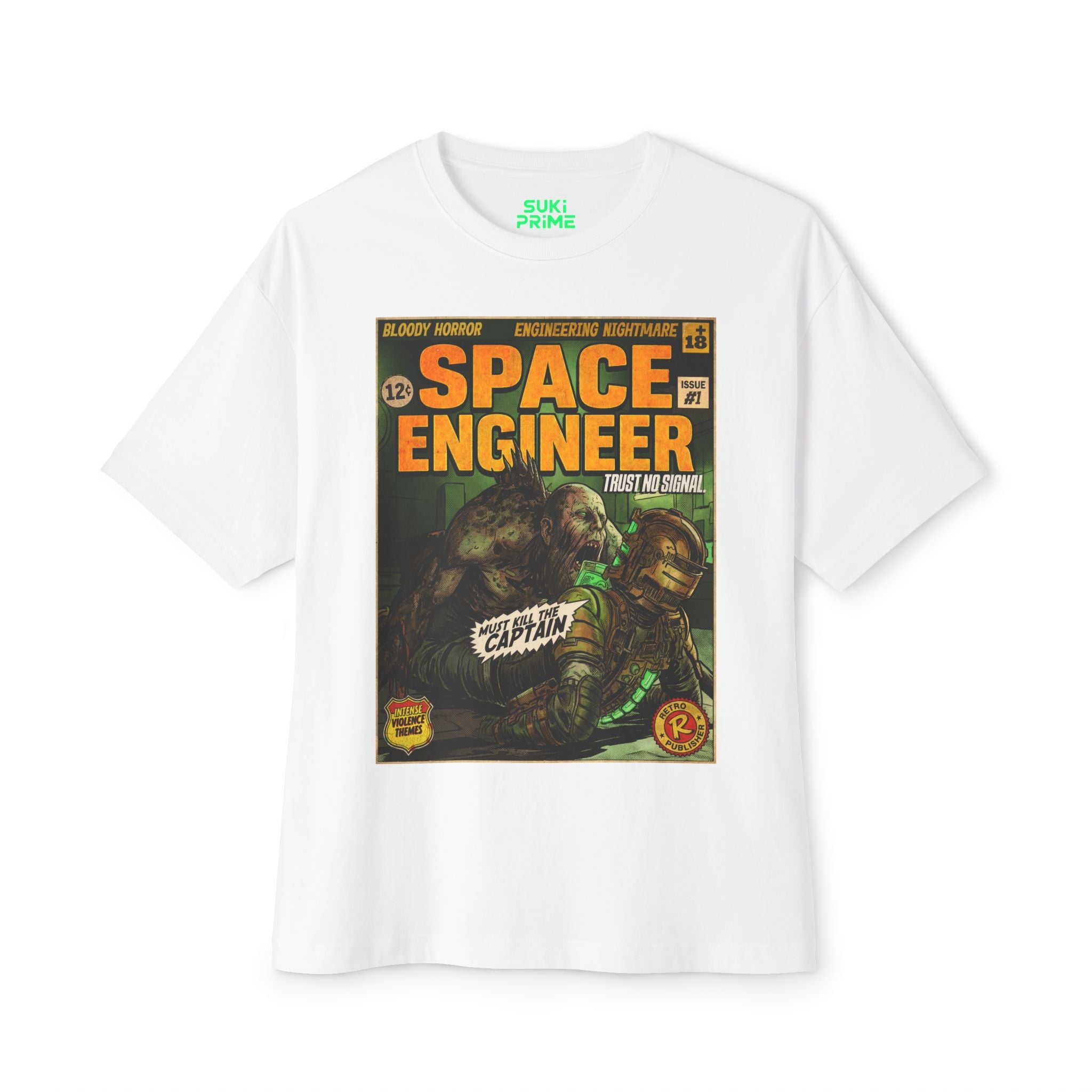 Space Engineer Comic Cover Oversized T-Shirt