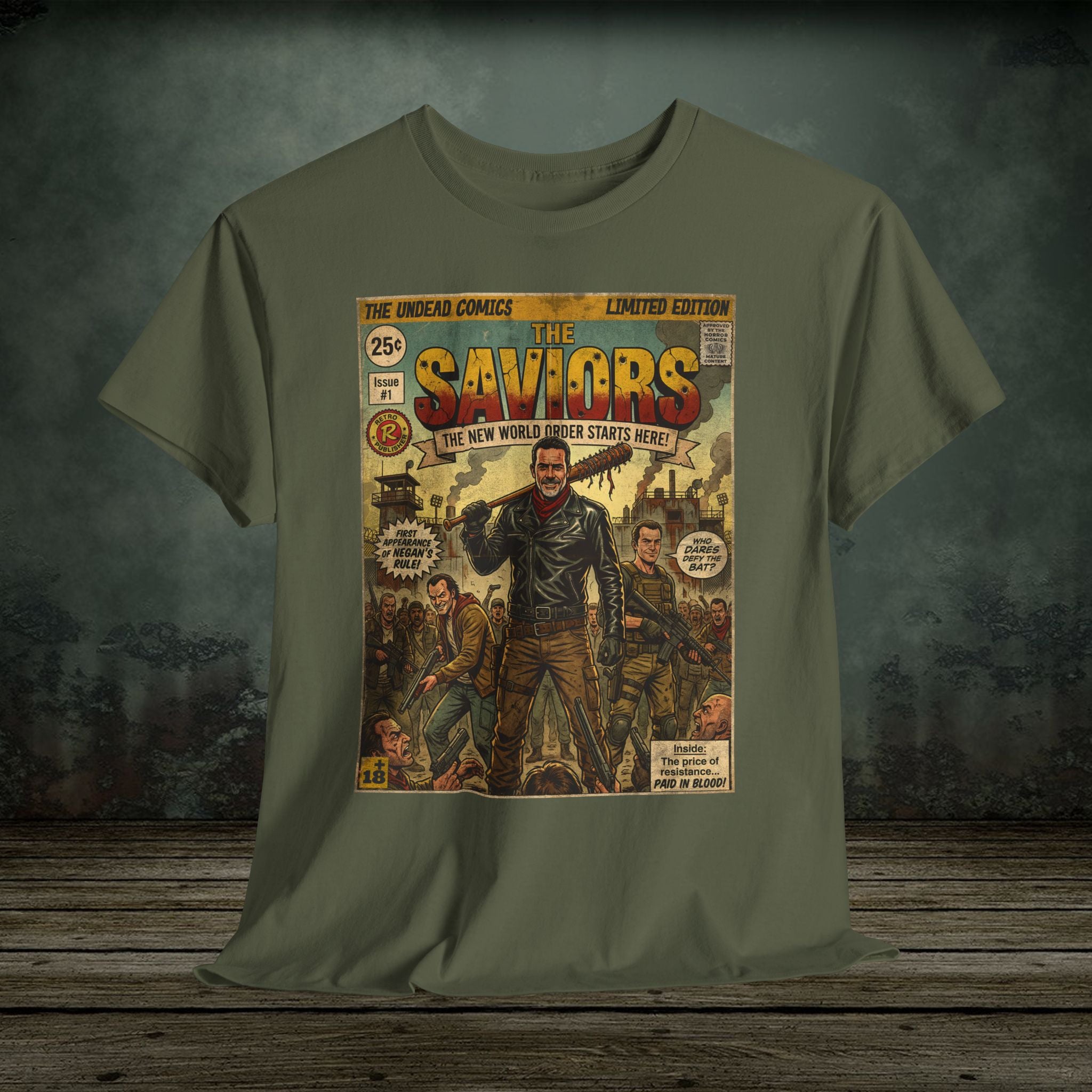 Retro Walking Dead TV Series Comic Art T-Shirt by SukiPrime