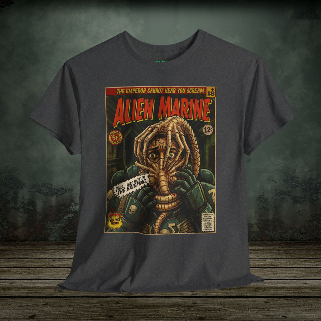 Alien Marine Vintage Comic Art Gaming T-Shirt