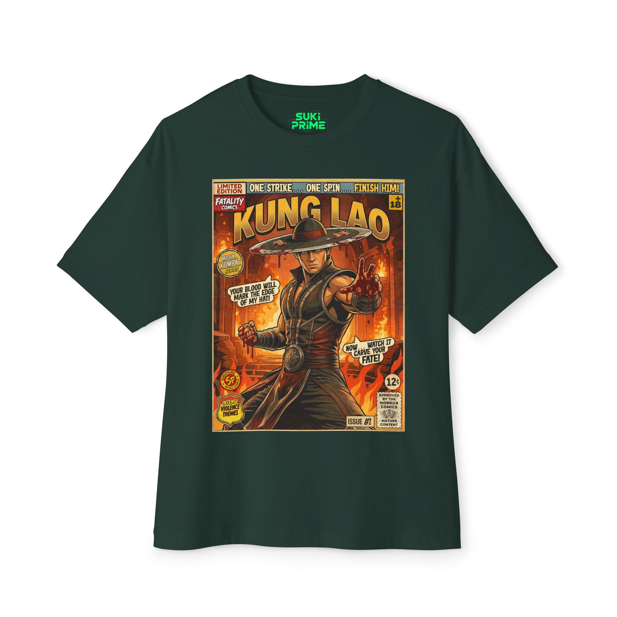 Kung Lao Mortal Kombat Comic Art Oversized T-Shirt