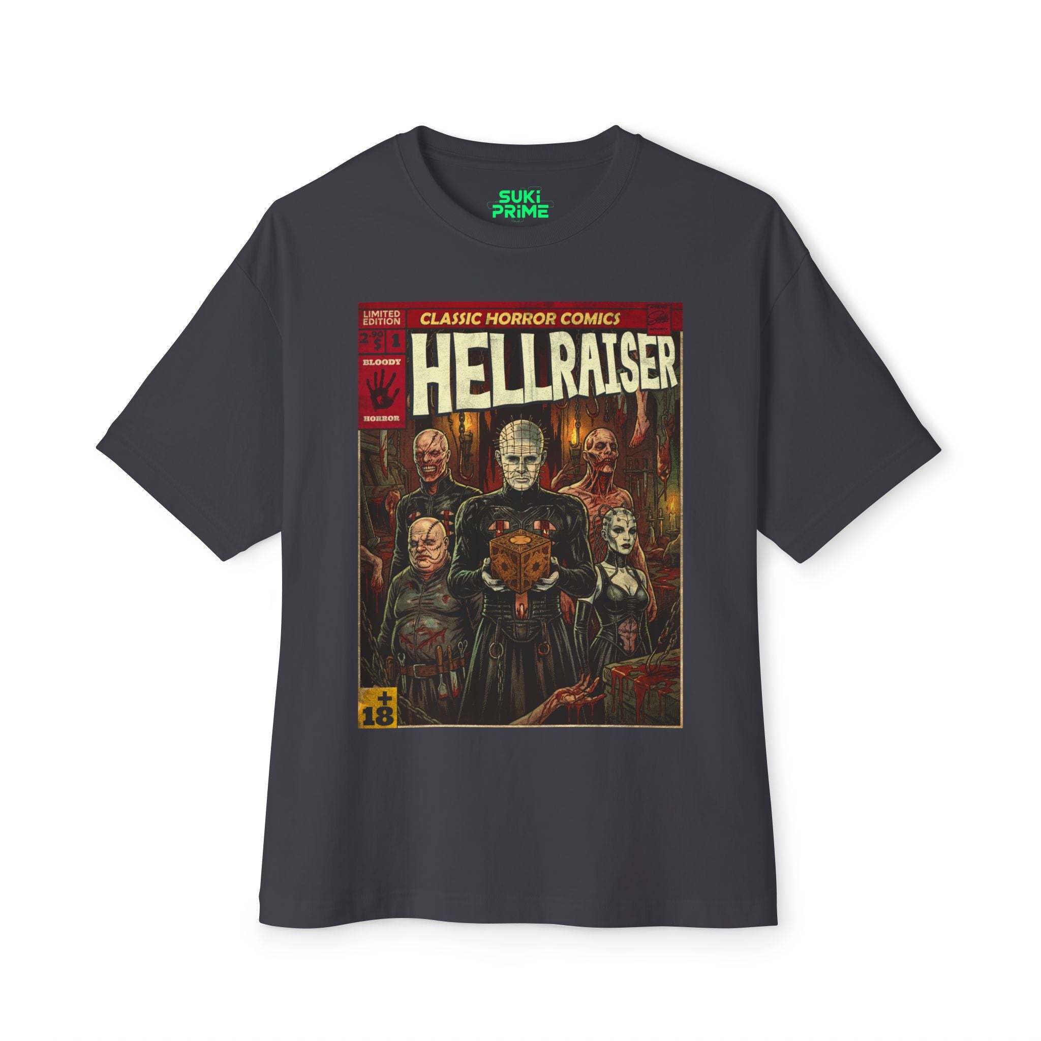 Hellraiser Movie Comic Cover Oversized T-Shirt