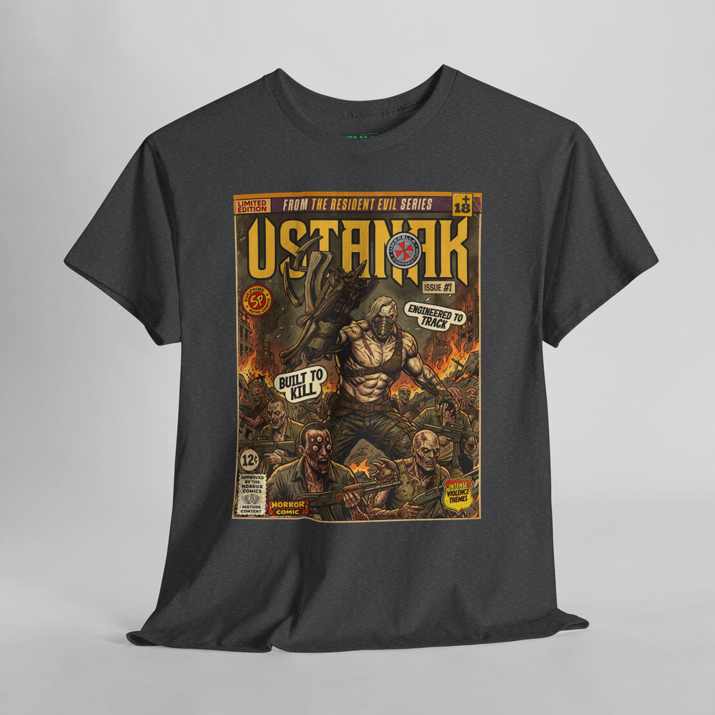 dark heather Resident Evil 6 Comic Art T-Shirt by SukiPrime