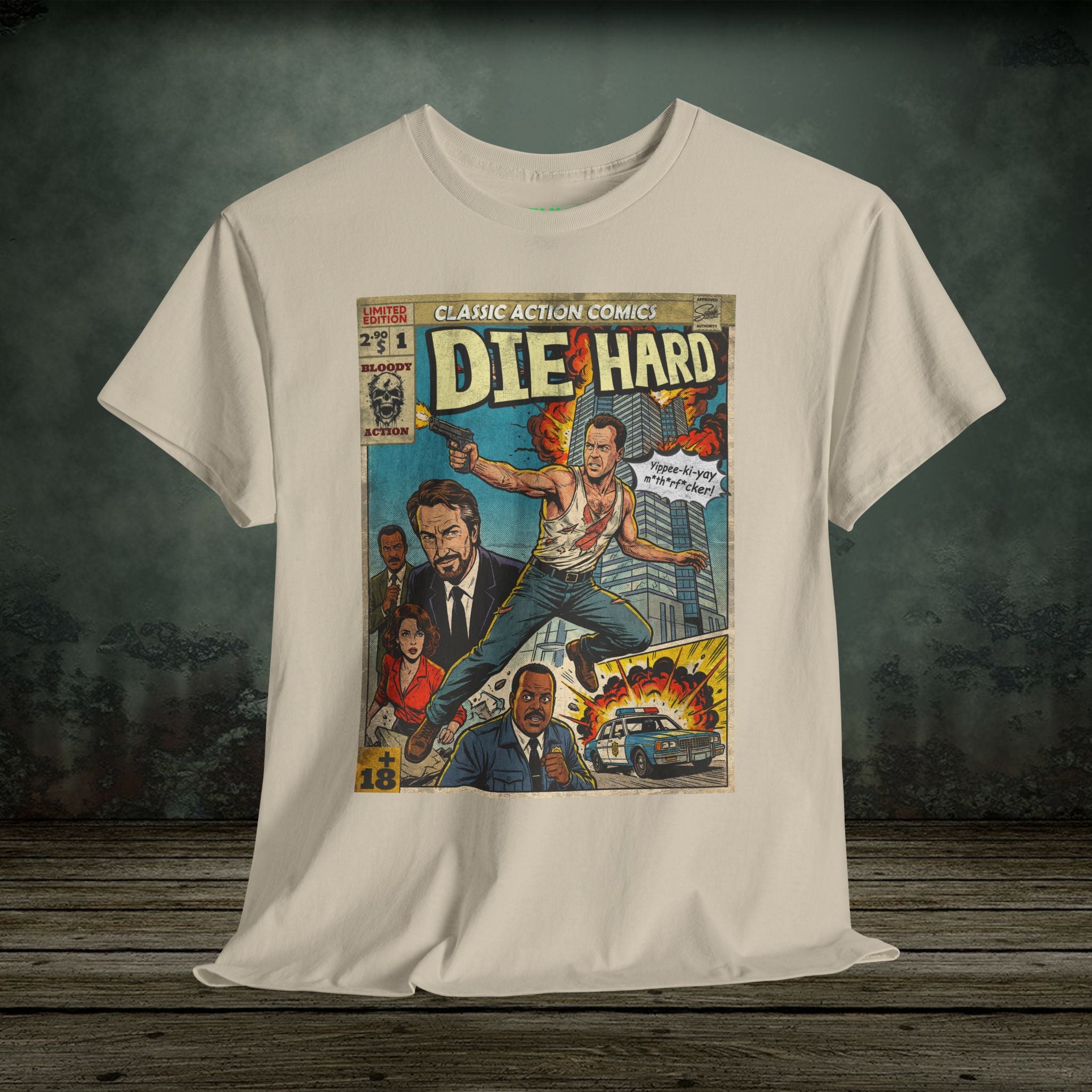 Die Hard Comic Retro Classic Vintage Movie T-Shirt
