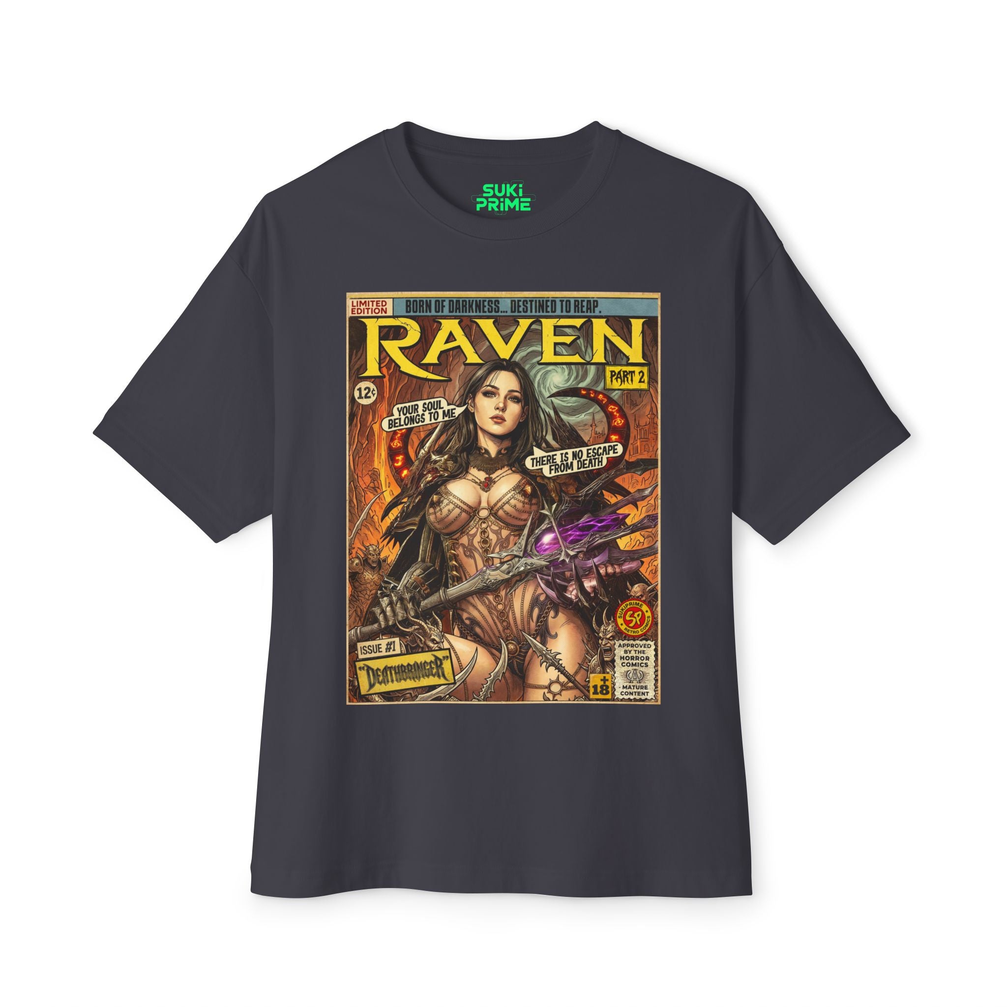 Raven 2 Deathbringer Comic Art Oversized T-Shirt