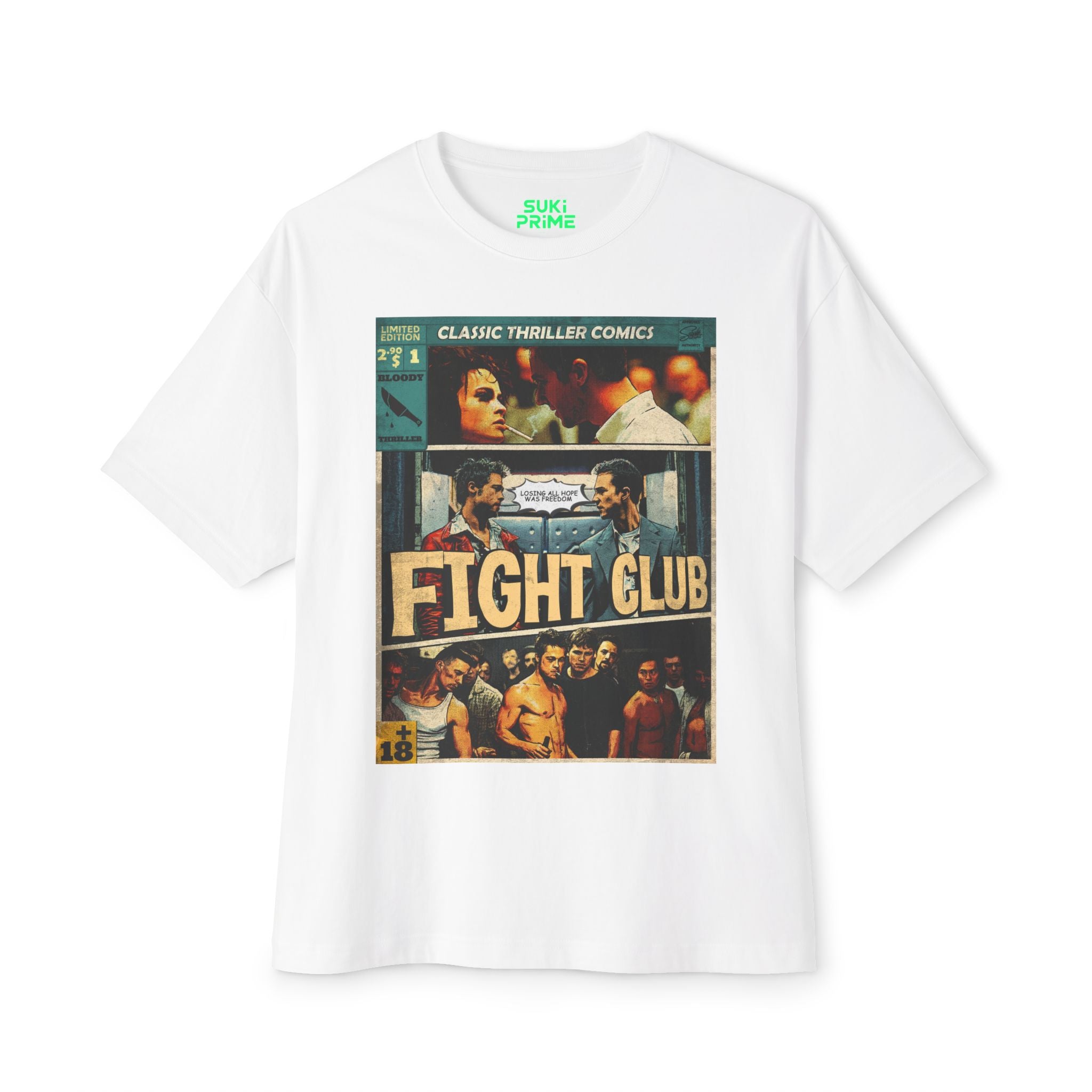 Fight Club Movie Comic Cover Oversized T-Shirt