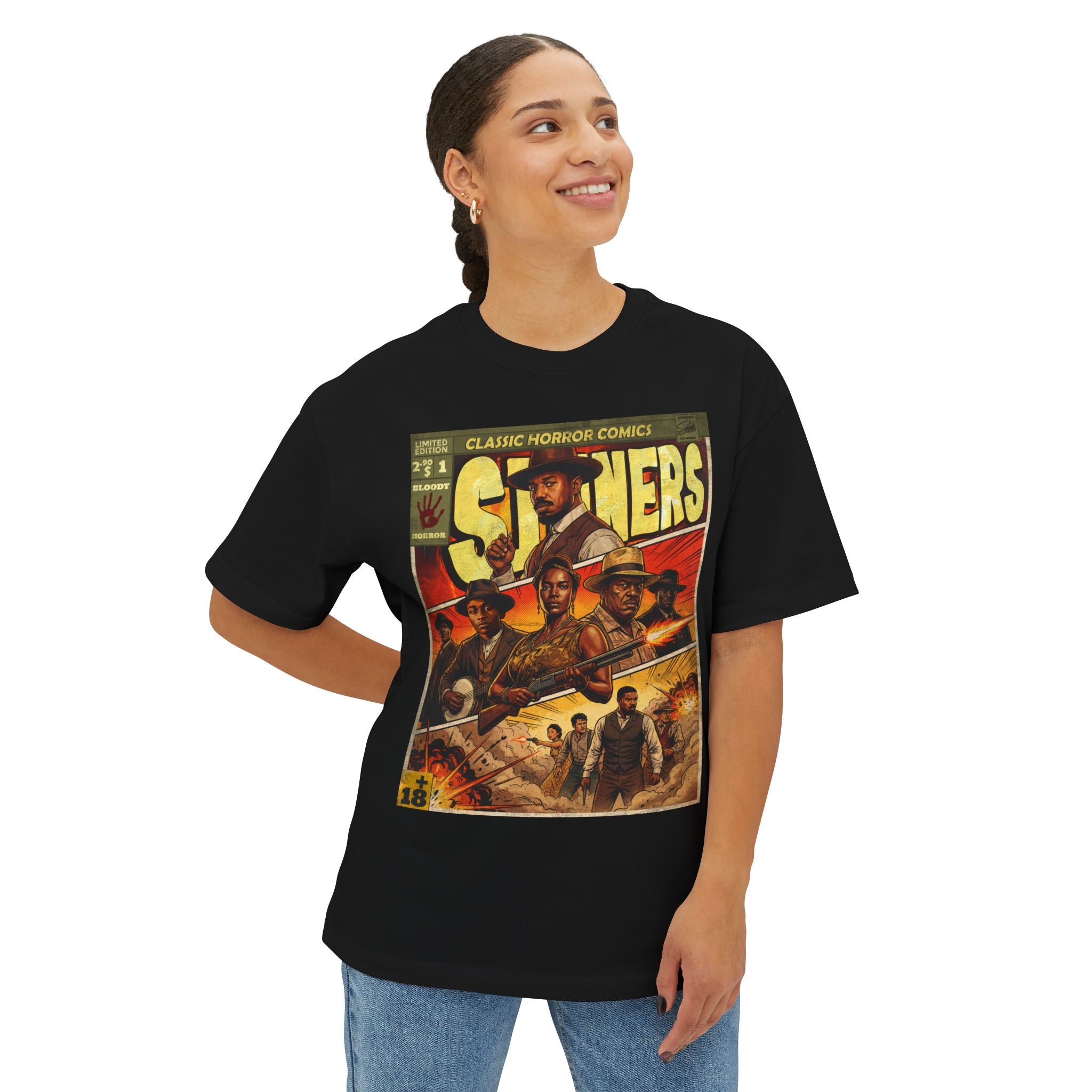 Sinners Movie Comic Cover Oversized T-Shirt