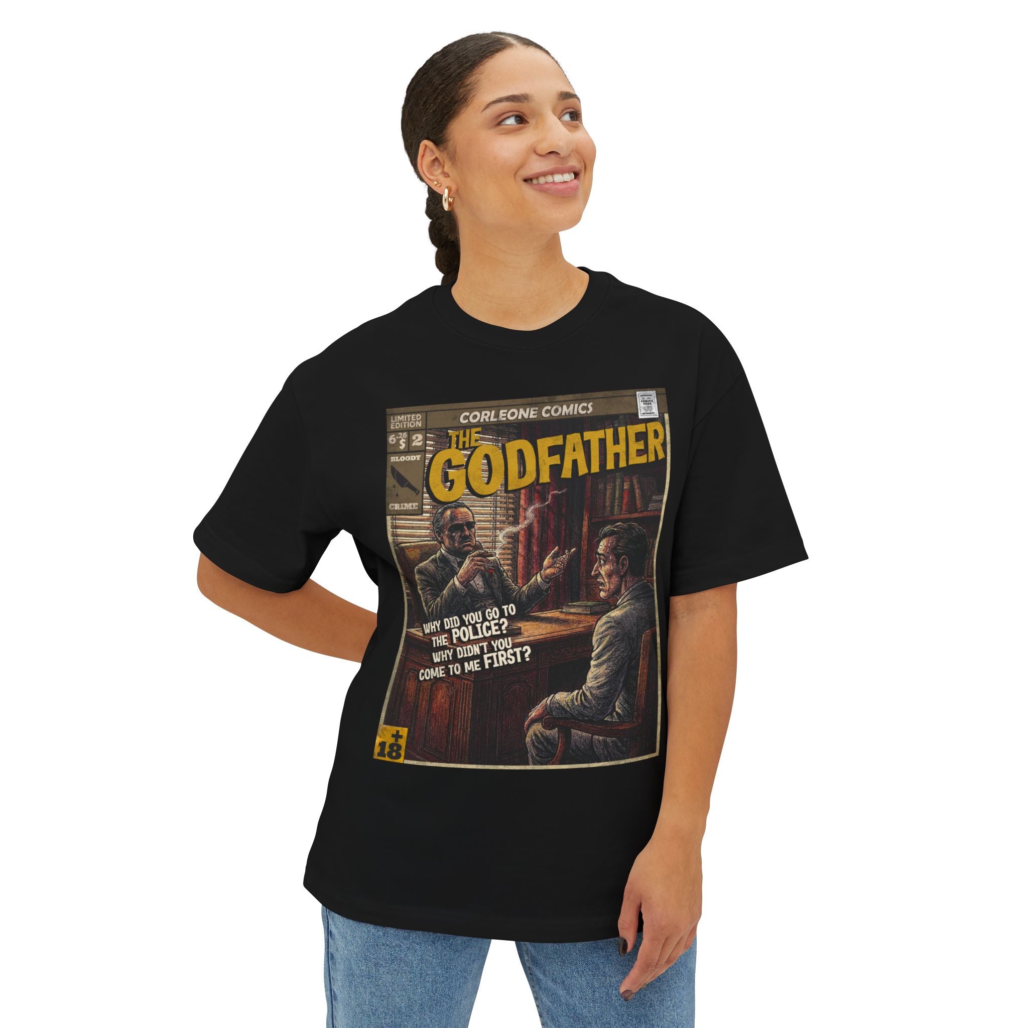 The Godfather Movie Comic Cover Oversized T-Shirt