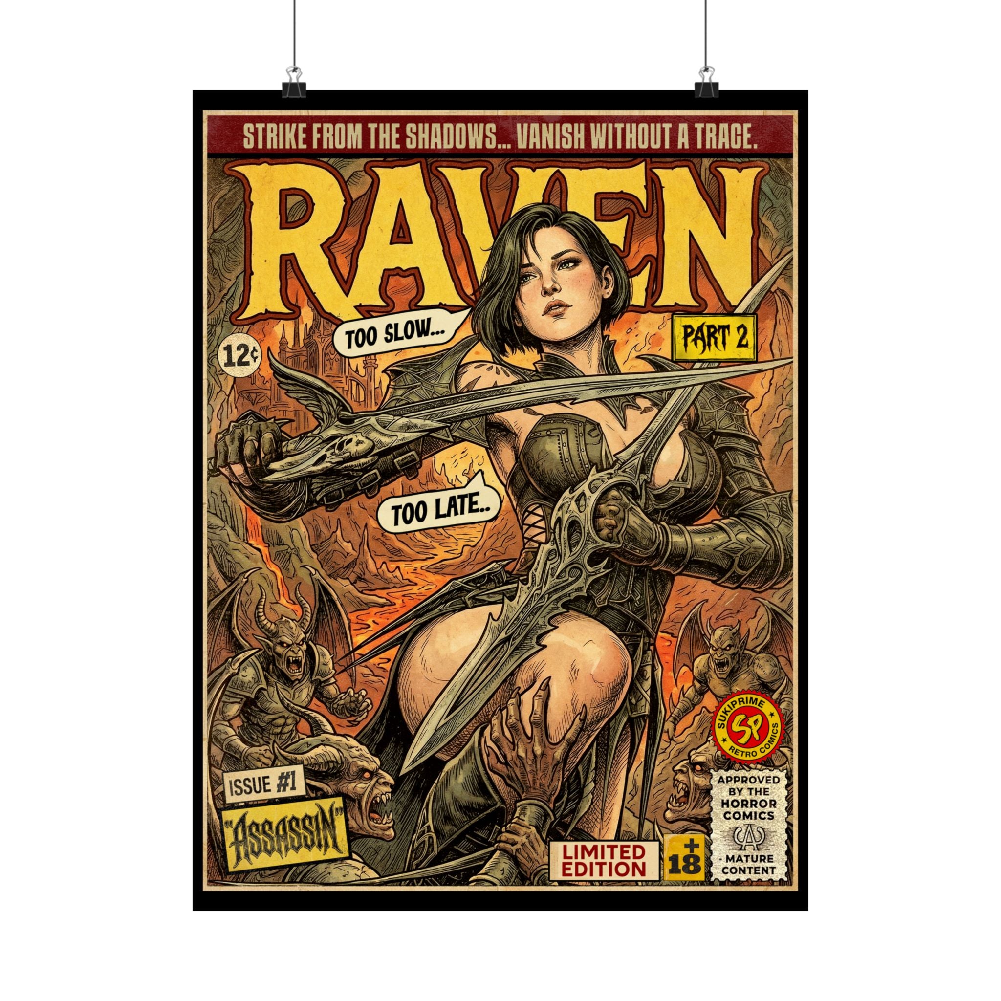 Raven 2 Assassin Comic Art Poster by SukiPrime