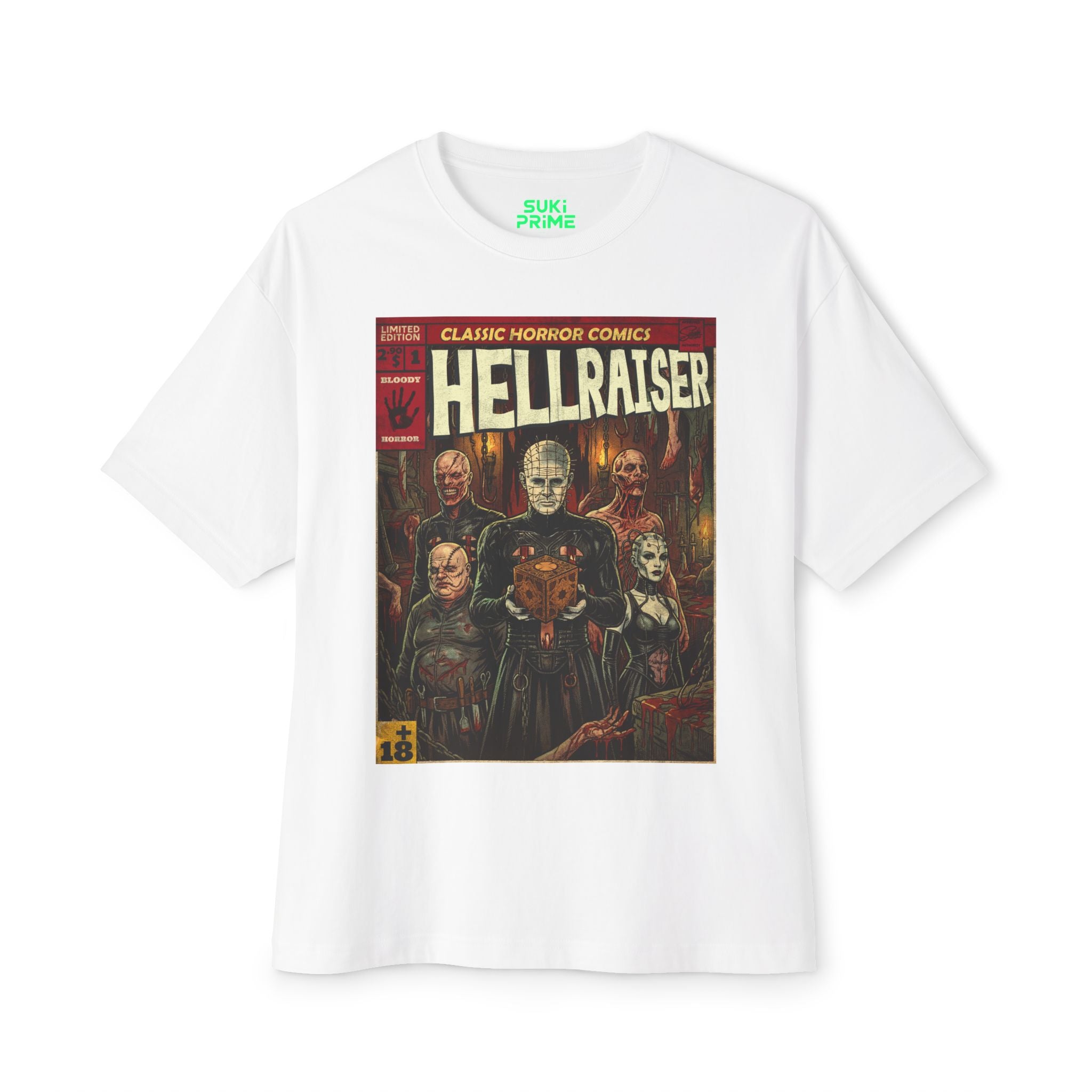 Hellraiser Movie Comic Cover Oversized T-Shirt