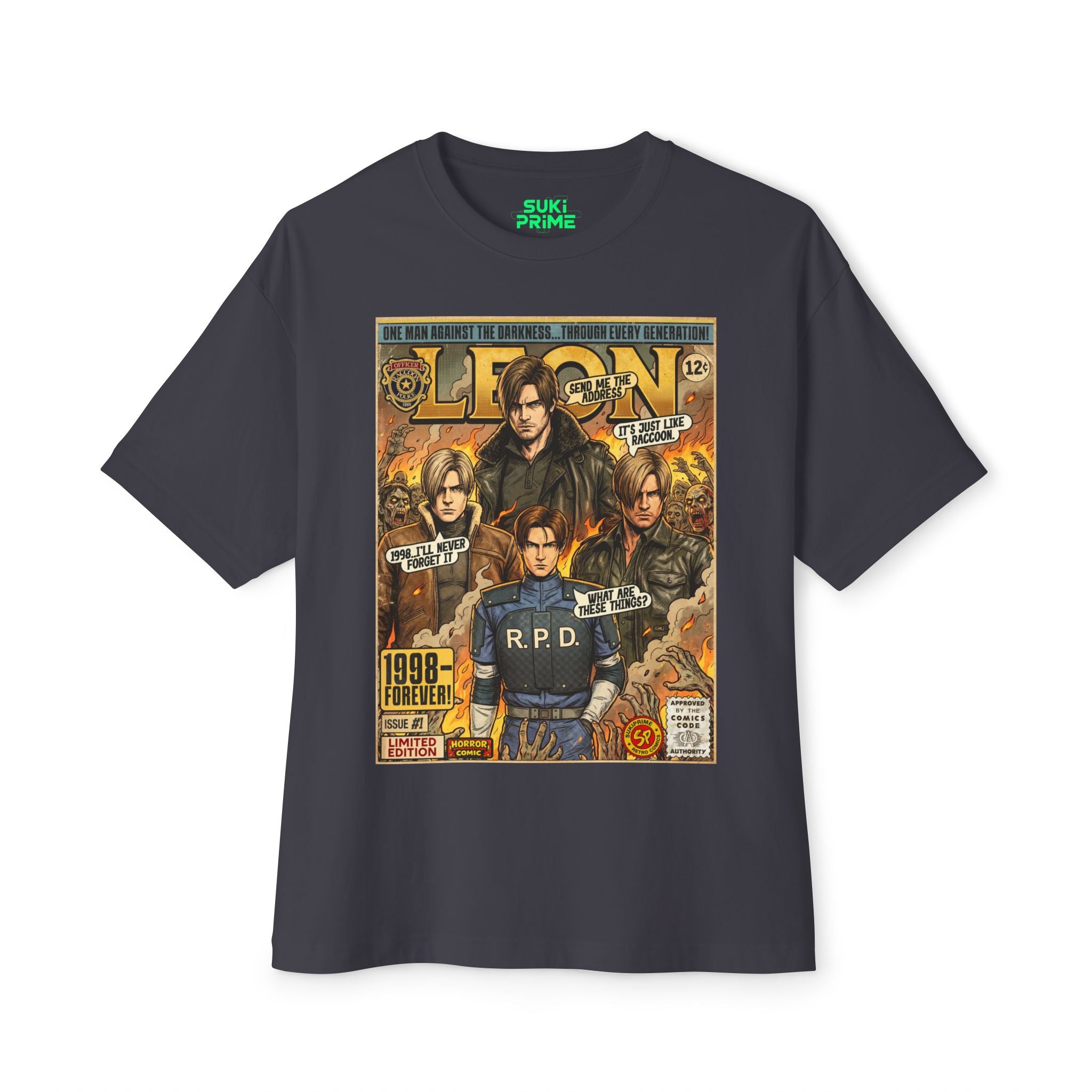 Resident Evil Leon Comic Art Oversized T-Shirt