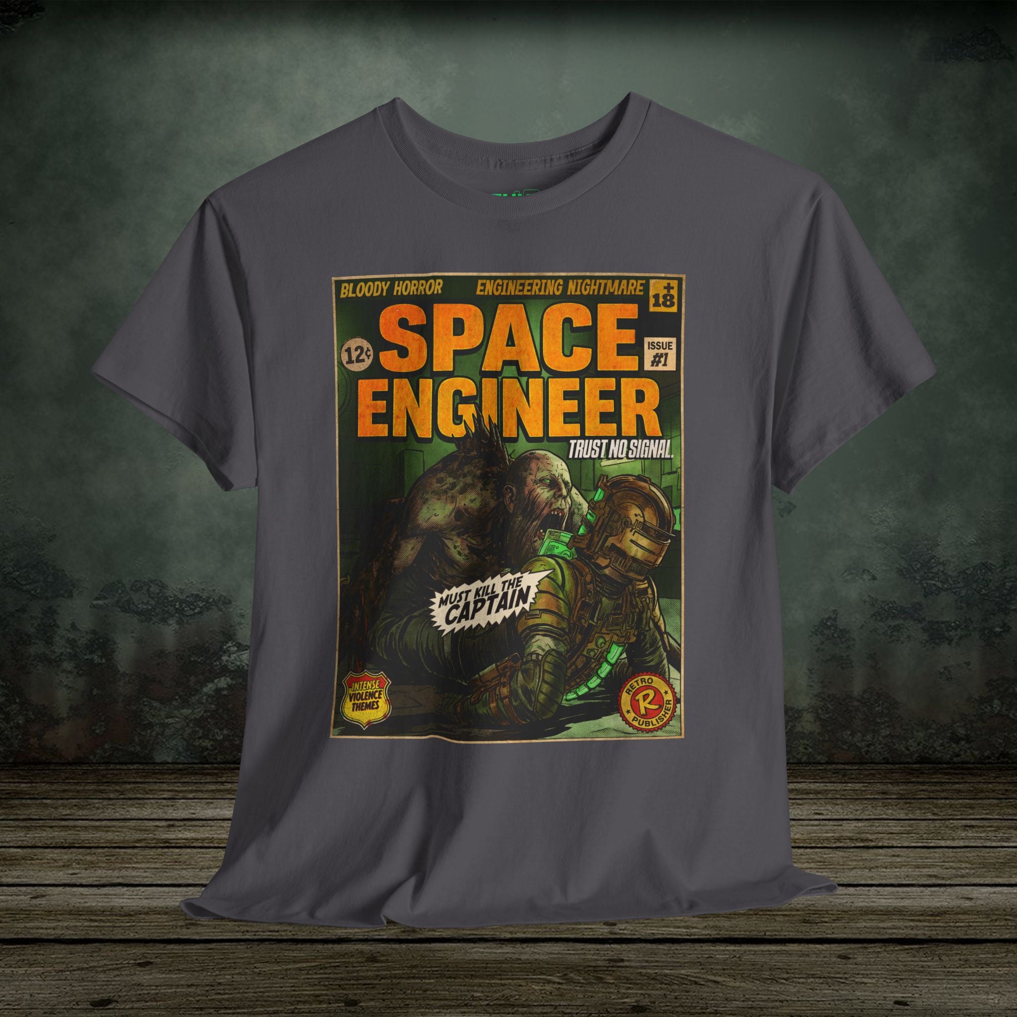 Space Engineer Vintage Comic Art Gaming T-Shirt