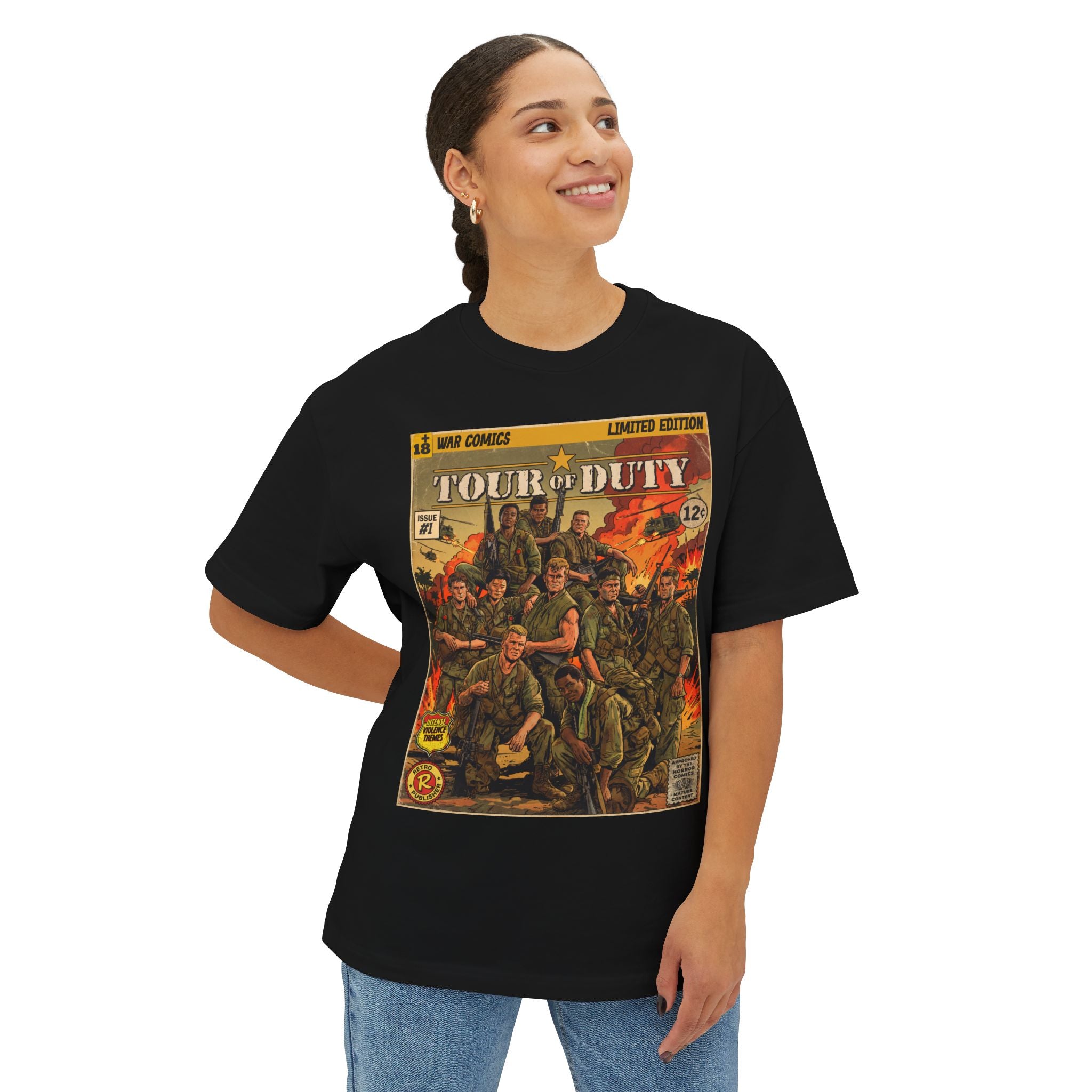 Tour of Duty Comic Cover Oversized T‑Shirt