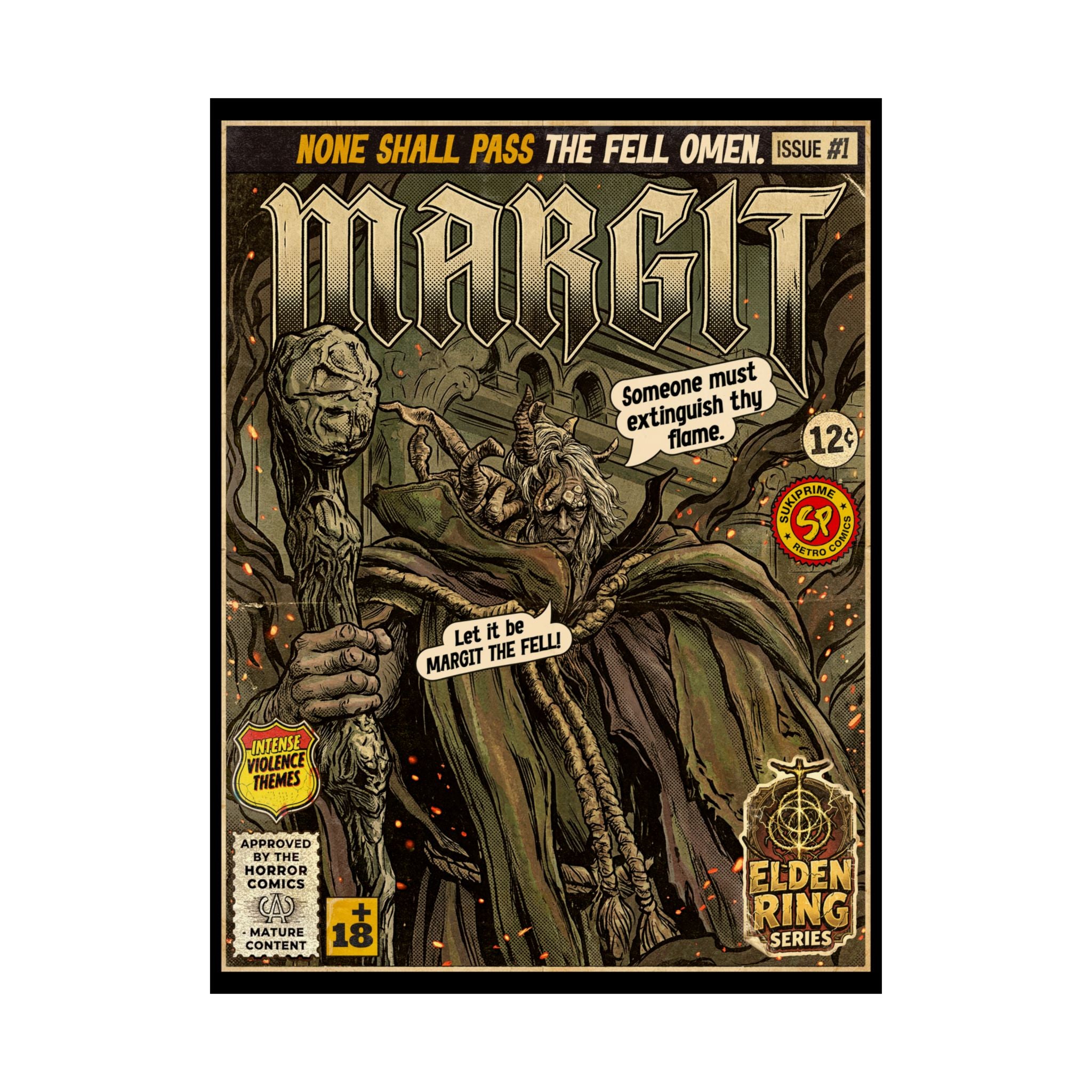 Margit Elden Ring Comic Art Poster by SukiPrime