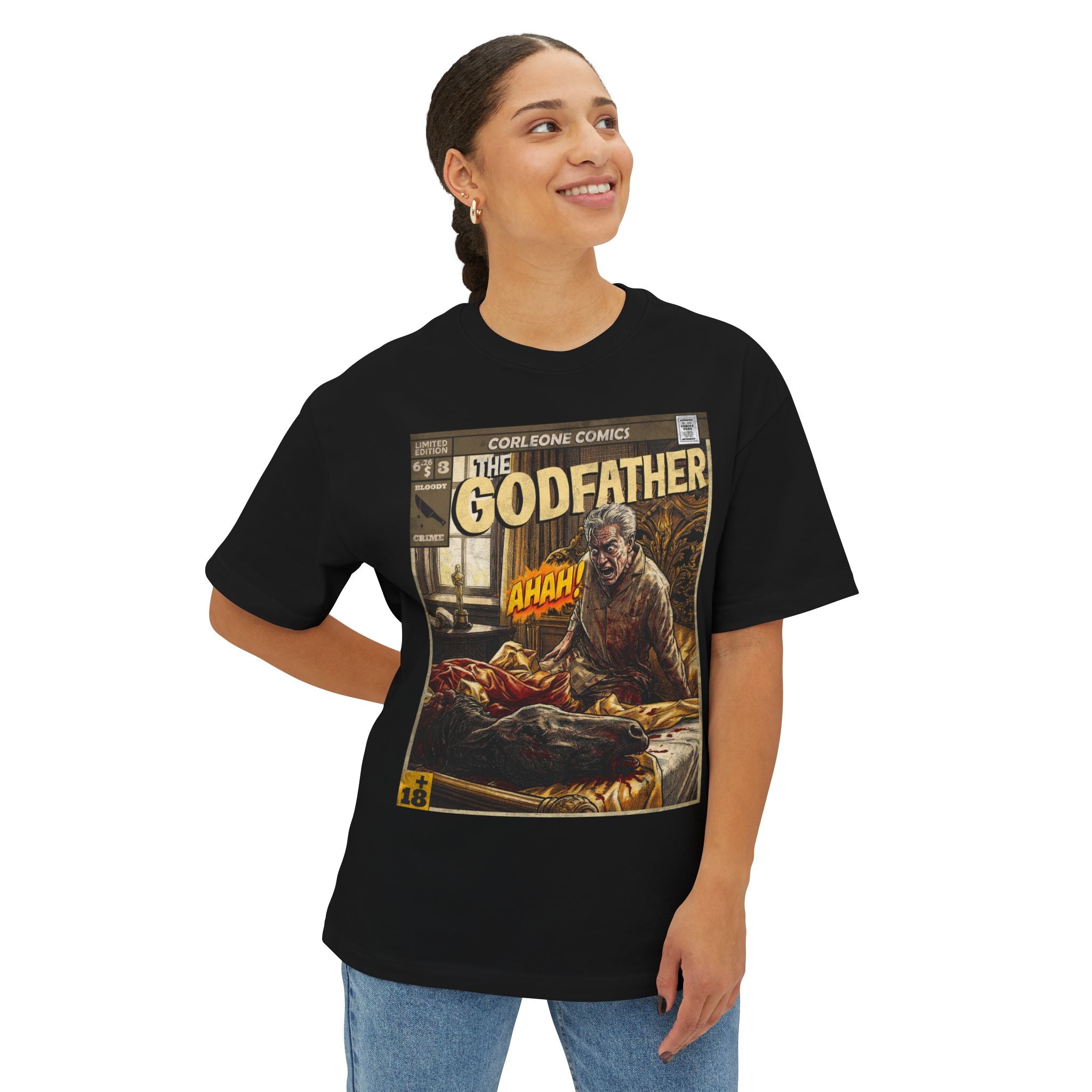 The Godfather Movie Comic Cover Oversized T-Shirt