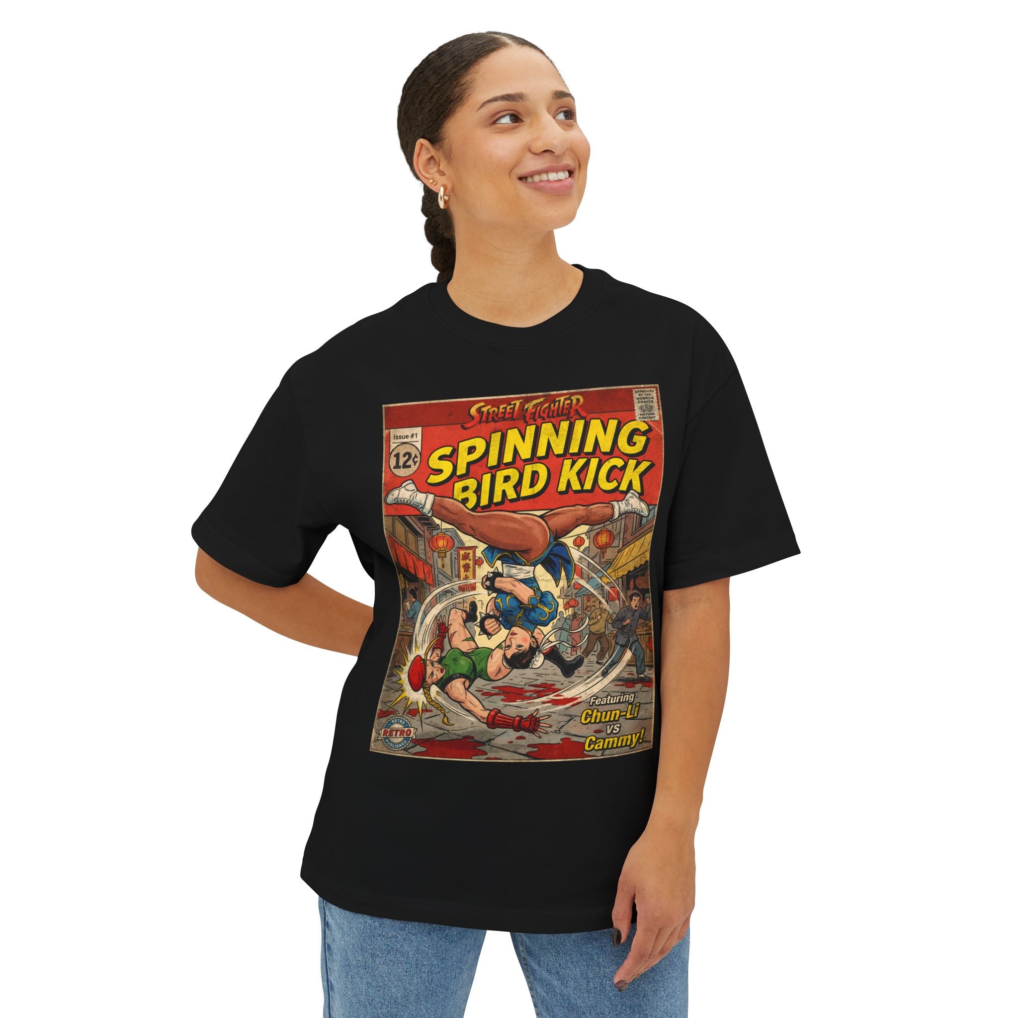 Chun-Li Street Fighter Comic Cover Oversized T-Shirt